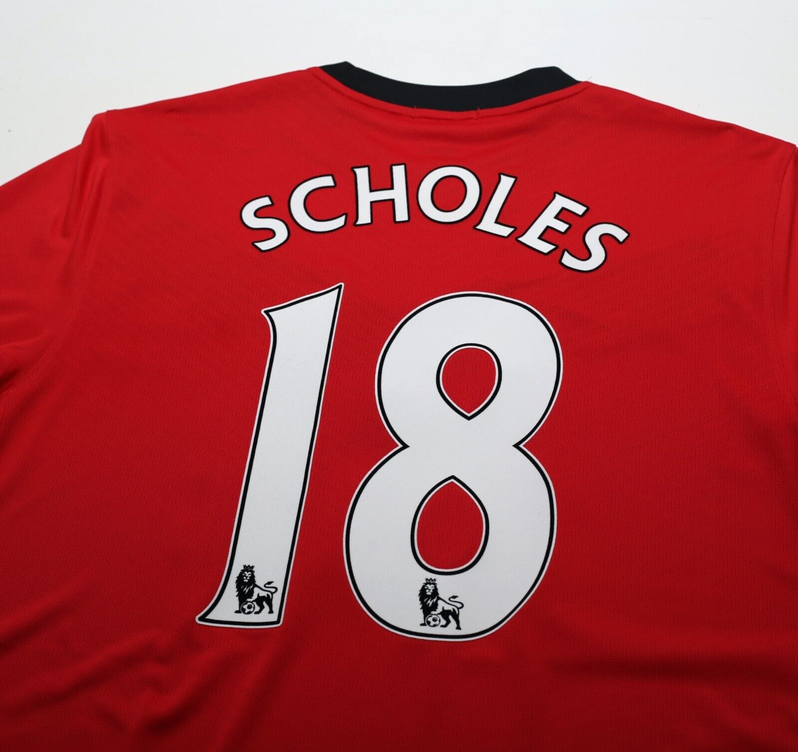 2009/10 SCHOLES #18 Manchester United Vintage Nike Home Football Shirt (XL)