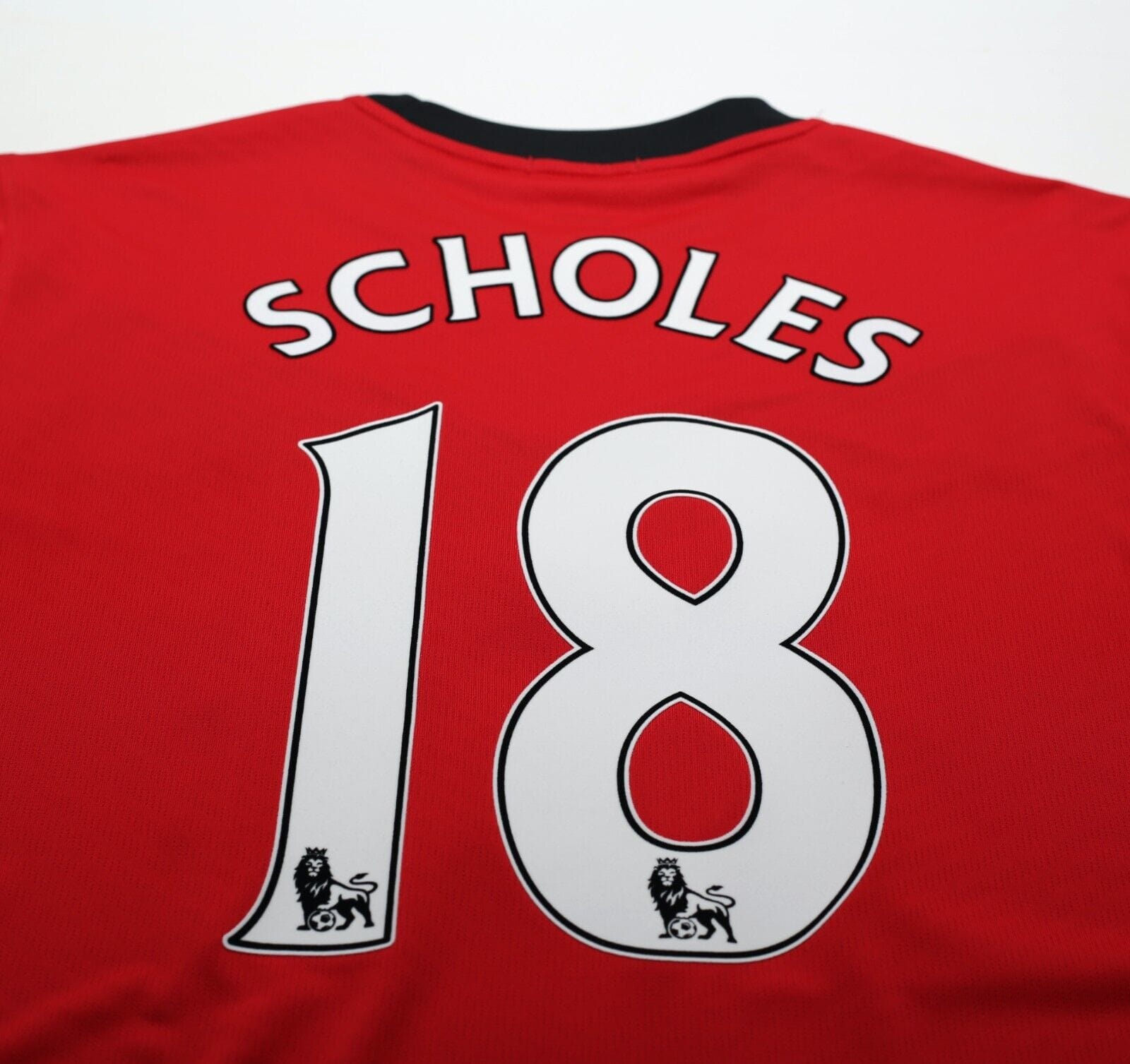 2009/10 SCHOLES #18 Manchester United Vintage Nike Home Football Shirt (XL)