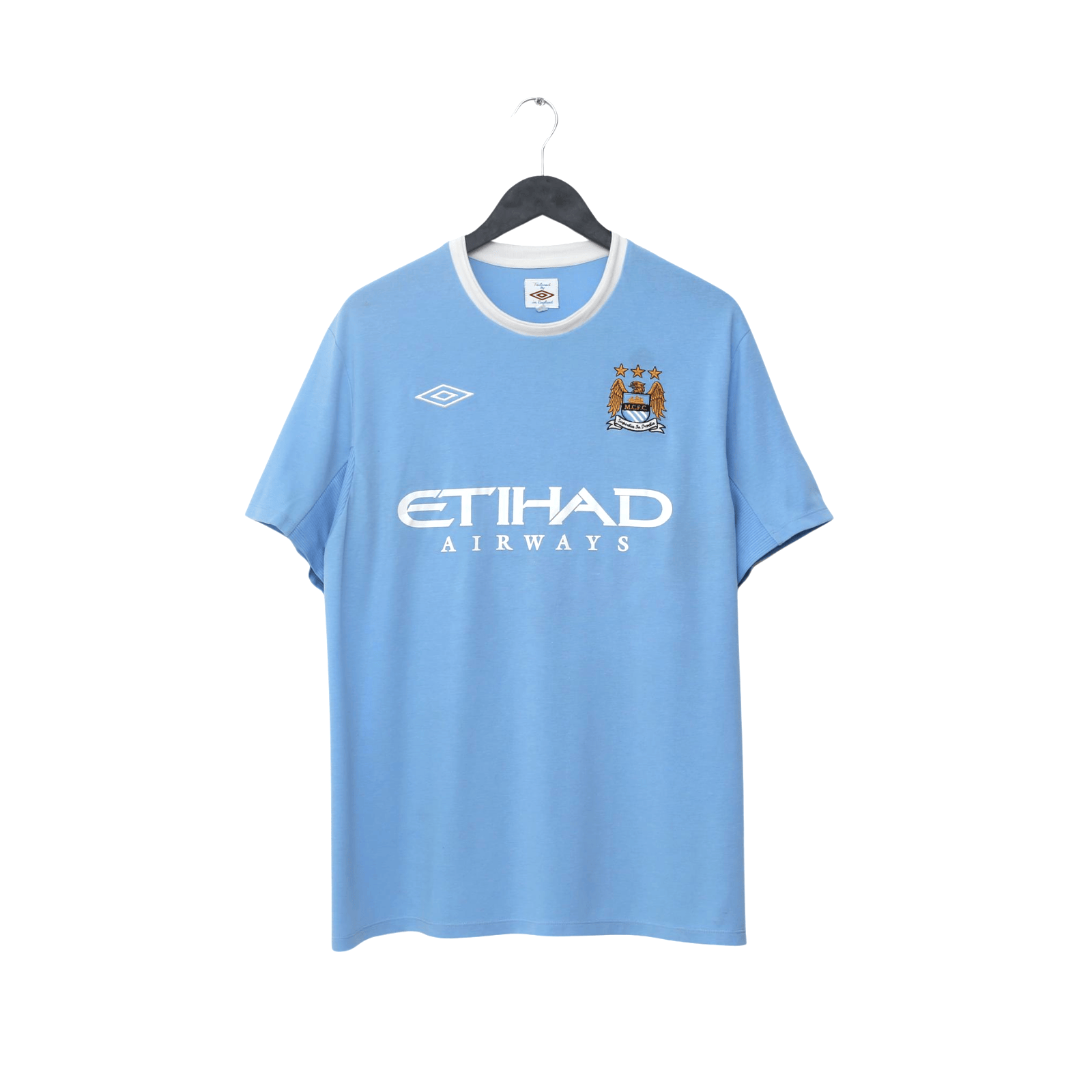 2009/10 Tevez #32 Manchester City Vintage Umbro Home Football Shirt (L) 44