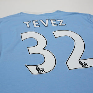 2009/10 Tevez #32 Manchester City Vintage Umbro Home Football Shirt (L) 44
