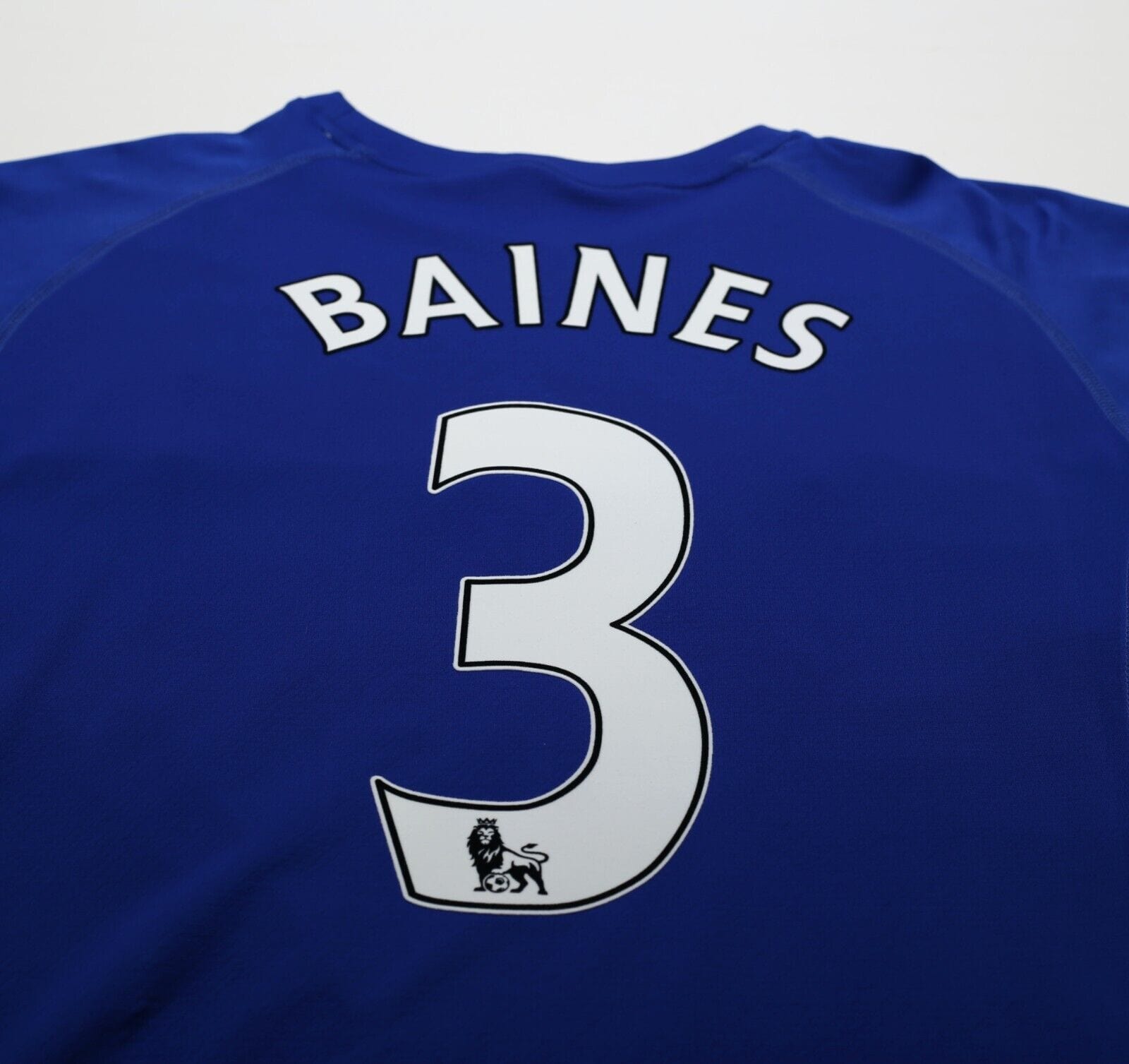 2010/11 BAINES #3 Everton Vintage le coq sportif Home Football Shirt (L)