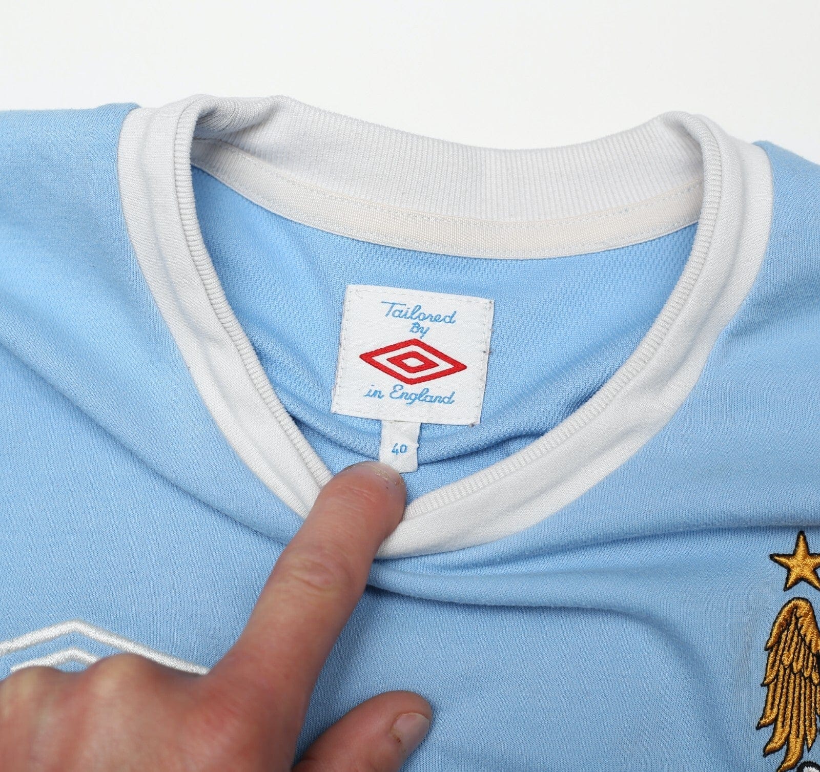 2010/11 BALOTELLI #45 Manchester City Vintage Umbro Home Football Shirt (M) 40