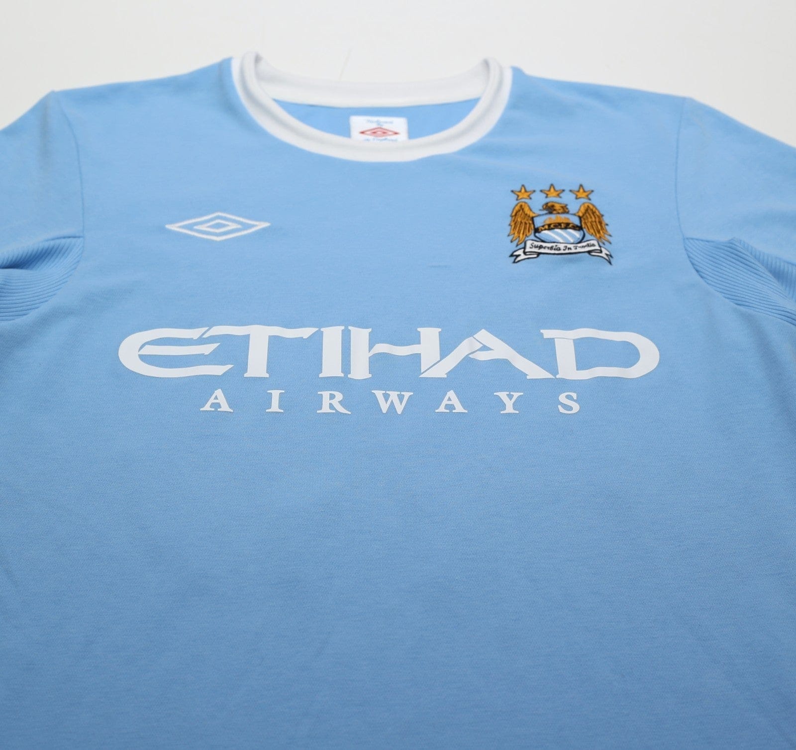 2010/11 BALOTELLI #45 Manchester City Vintage Umbro Home Football Shirt (S) 38