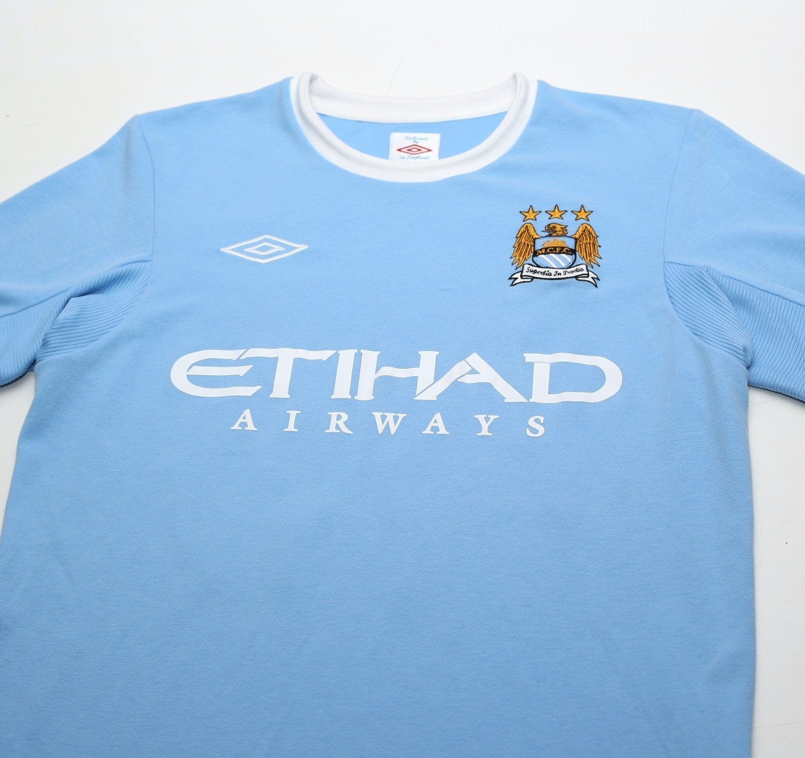 2010/11 BALOTELLI #45 Manchester City Vintage Umbro Home Football Shirt (S) 38