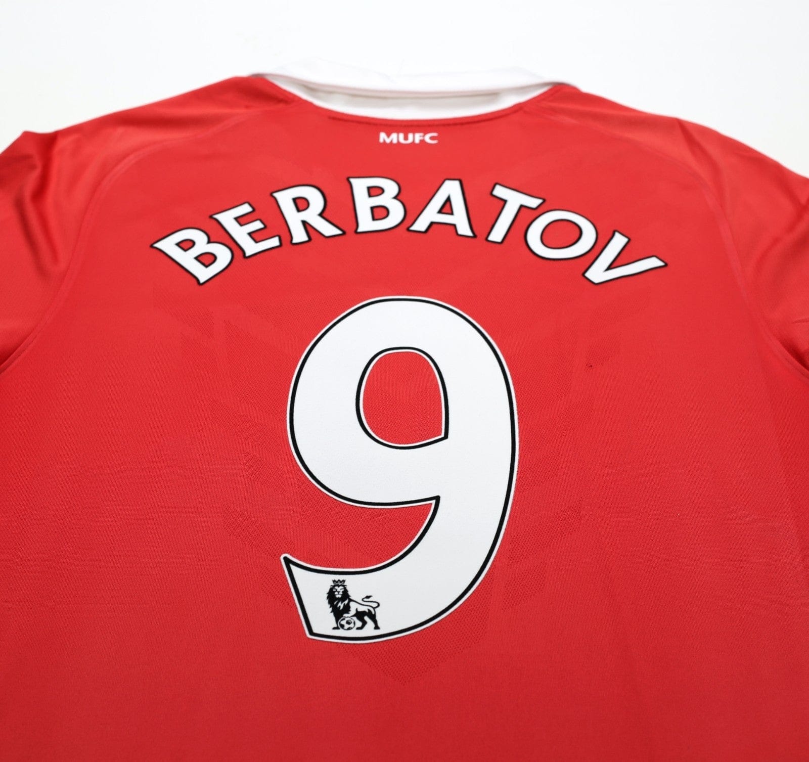 2010/11 BERBATOV #9 Manchester United Vintage Nike Home Football Shirt (L)
