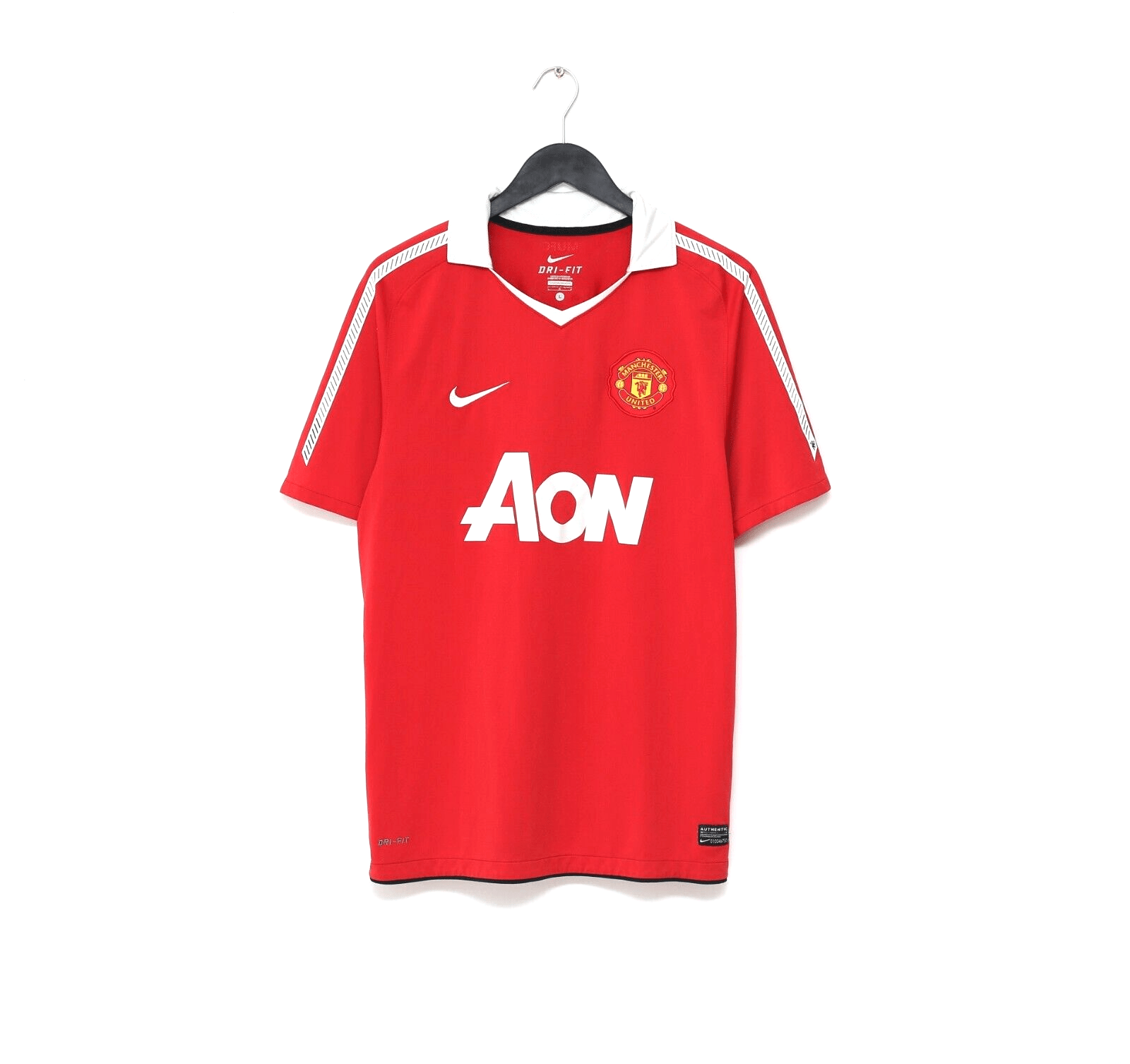 2010/11 BERBATOV #9 Manchester United Vintage Nike Home Football Shirt (L)