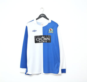 2010/11 BLACKBURN ROVERS Vintage Umbro Long Sleeve Home Football Shirt (L/XL)