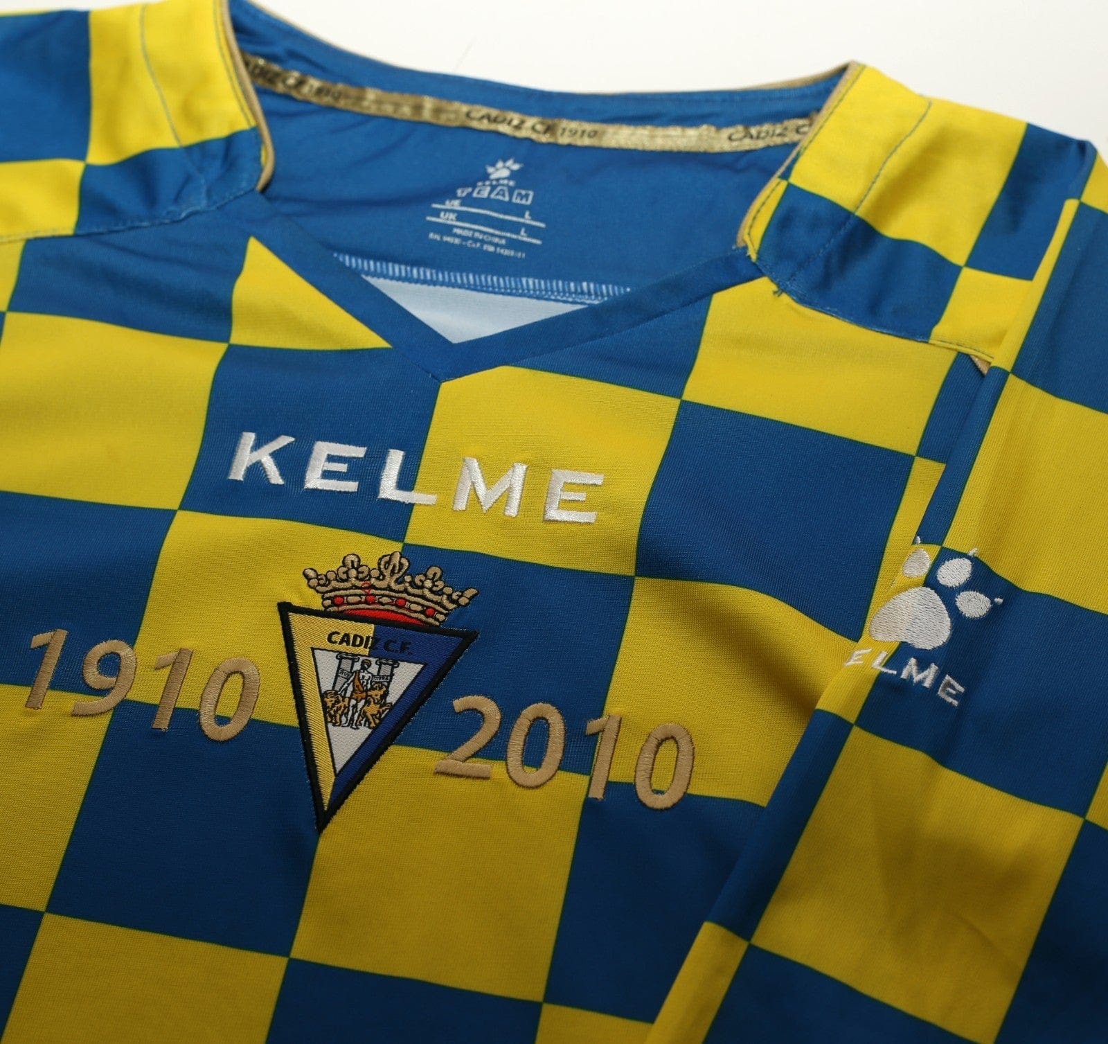 2010/11 CADIZ Vintage Kelme Long Sleeve Special Anniversary Football Shirt (L)