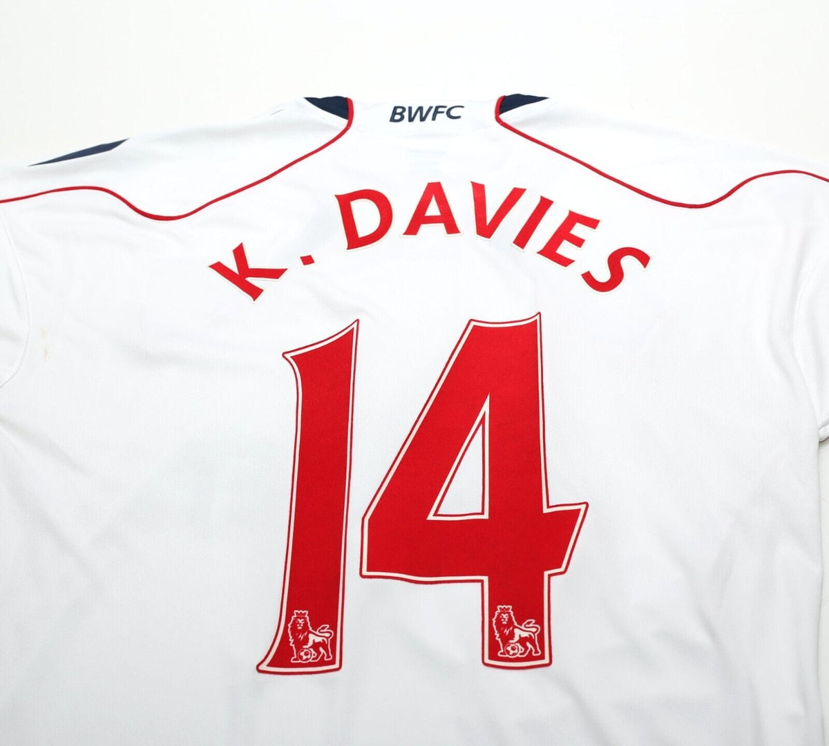 2010/11 K. DAVIES #14 Bolton Wanderers Vintage Reebok Home Football Shirt (M/L)