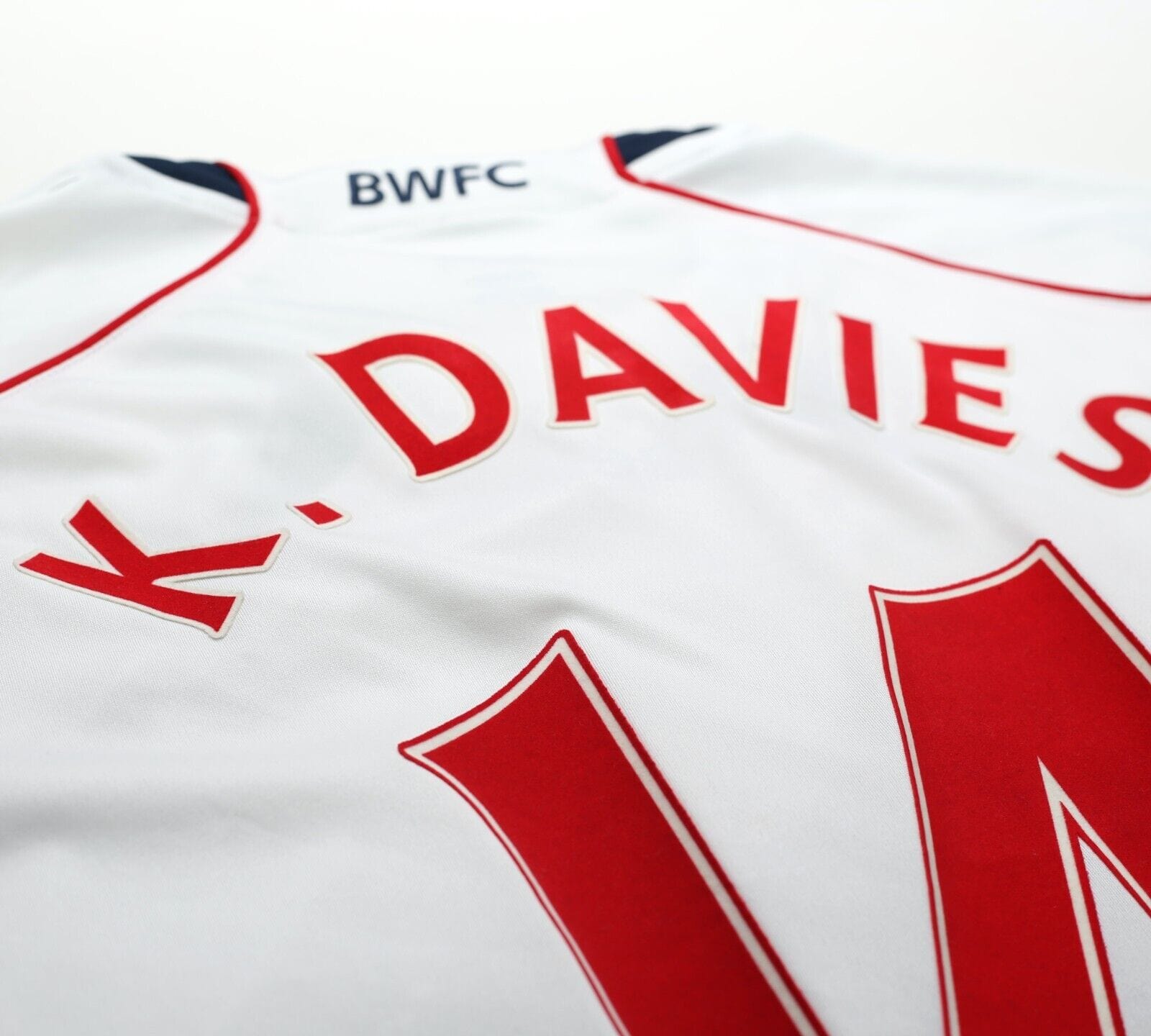 2010/11 K. DAVIES #14 Bolton Wanderers Vintage Reebok Home Football Shirt (M/L)