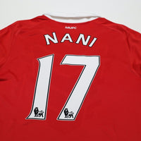 2010/11 Nani #17 Manchester United Vintage Home Football Shirt (M)