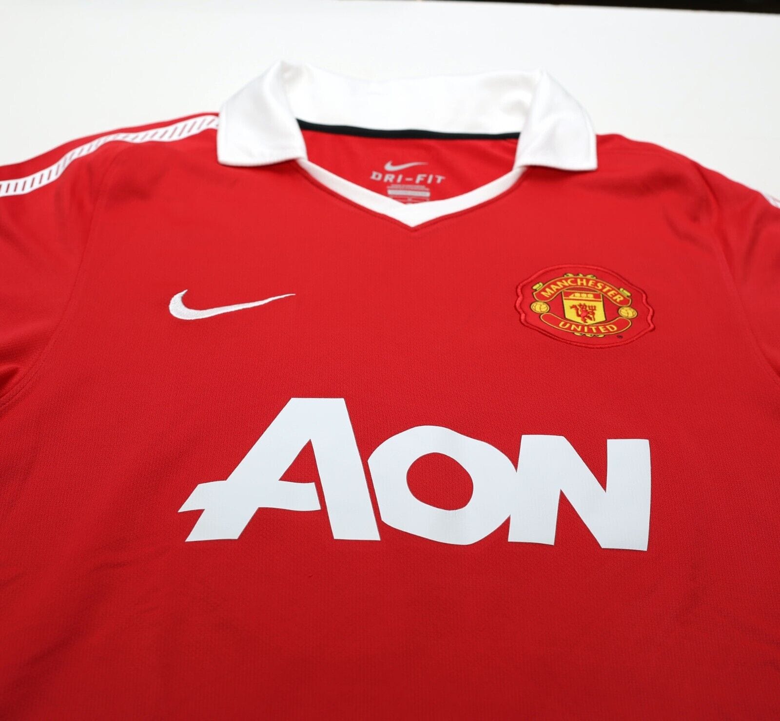 2010/11 SCHOLES #18 Manchester United Vintage Nike Home Football Shirt (M)
