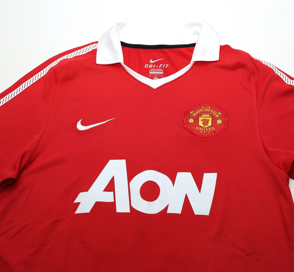 2010/11 SCHOLES #18 Manchester United Vintage Nike Home Football Shirt (M)