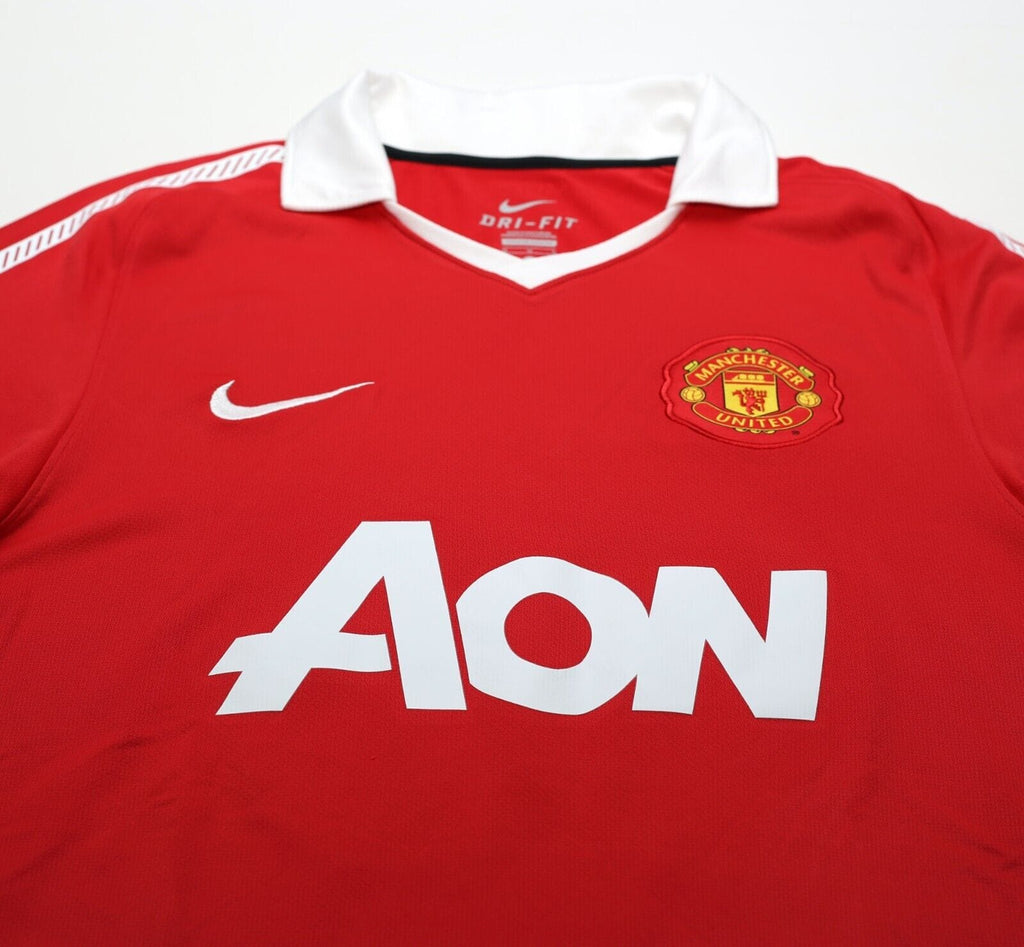 2010/11 SCHOLES #18 Manchester United Vintage Nike Home Football Shirt (M)