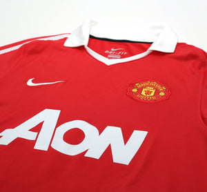 2010/11 SCHOLES #18 Manchester United Vintage Nike Home Football Shirt (M)