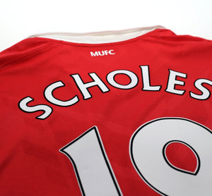 2010/11 SCHOLES #18 Manchester United Vintage Nike Home Football Shirt (M)