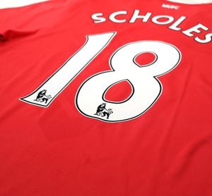 2010/11 SCHOLES #18 Manchester United Vintage Nike Home Football Shirt (M)