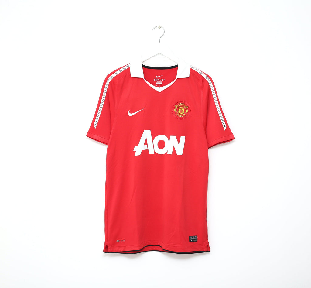 2010/11 SCHOLES #18 Manchester United Vintage Nike Home Football Shirt (M)
