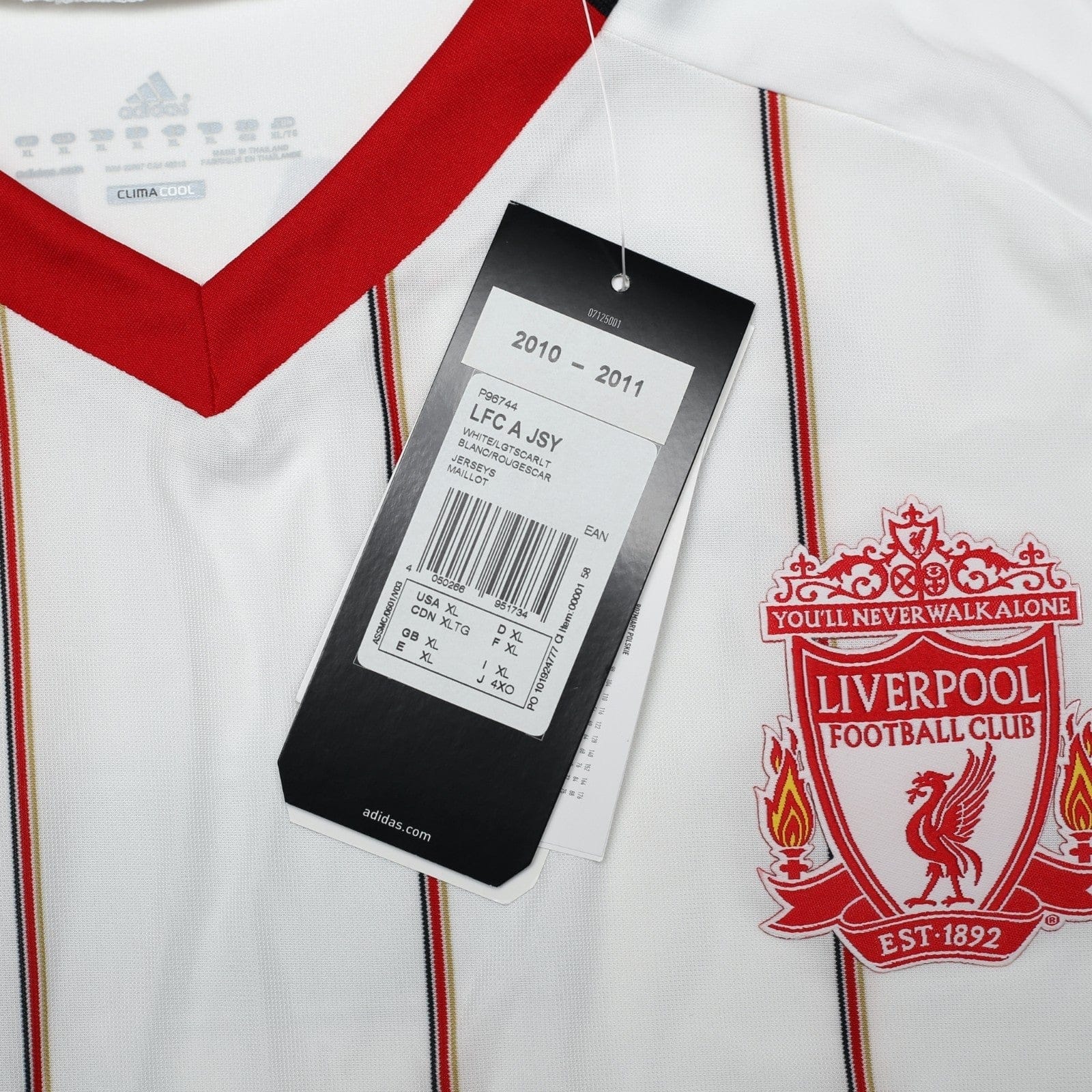 2010/11 Suarez #7 Liverpool Vintage adidas Away Football Shirt (XL) BNWT