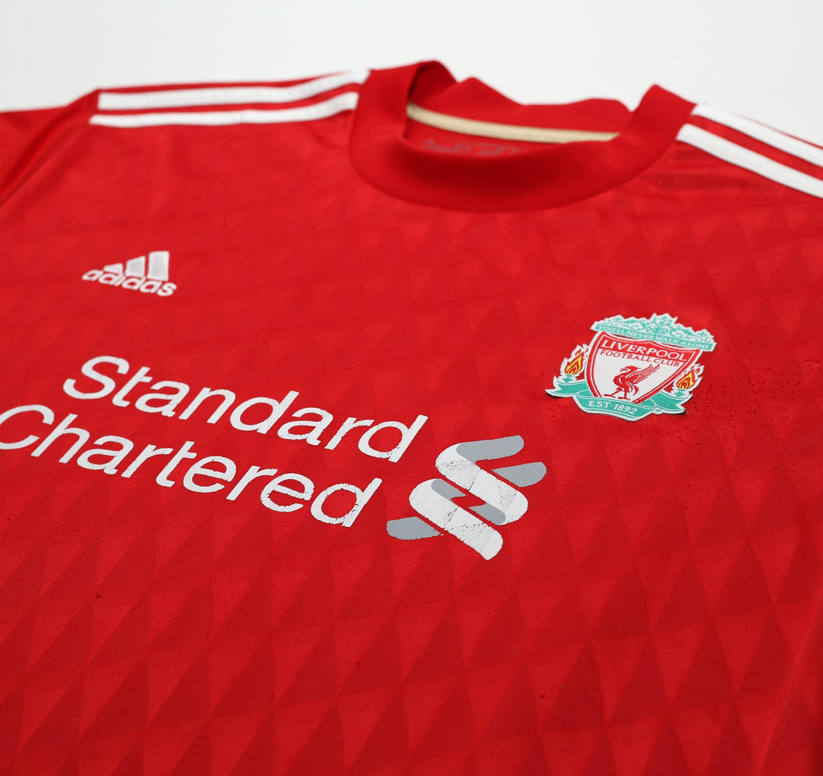 2010/11 SUAREZ #7 Liverpool Vintage adidas Home Football Shirt (XXL)