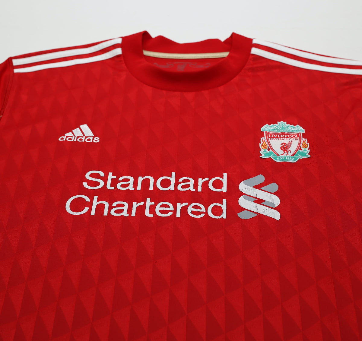 2010/11 SUAREZ #7 Liverpool Vintage adidas Home Football Shirt (XXL)