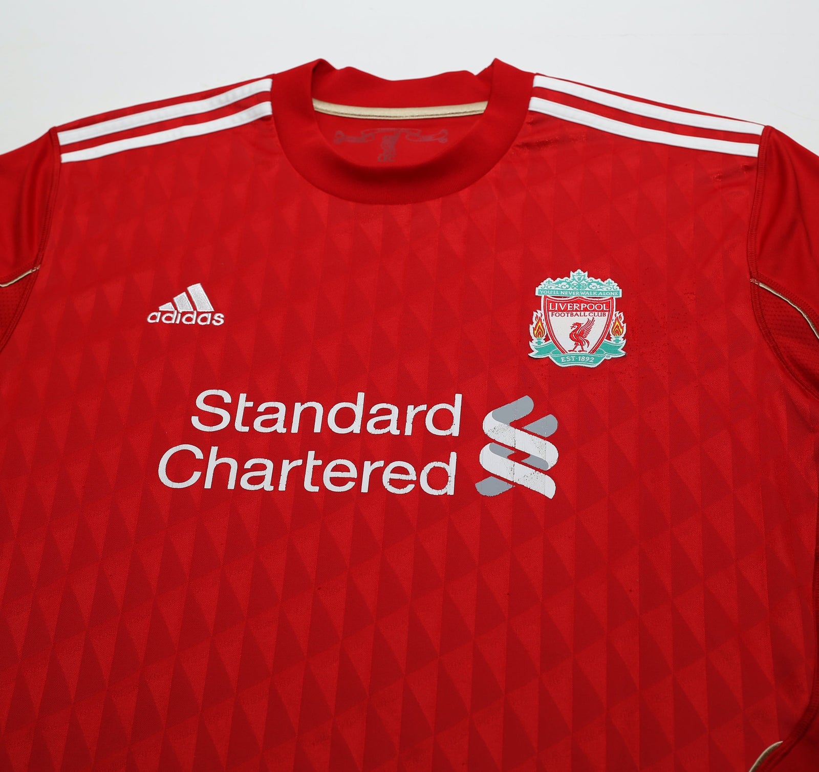 2010/11 SUAREZ #7 Liverpool Vintage adidas Home Football Shirt (XXL)