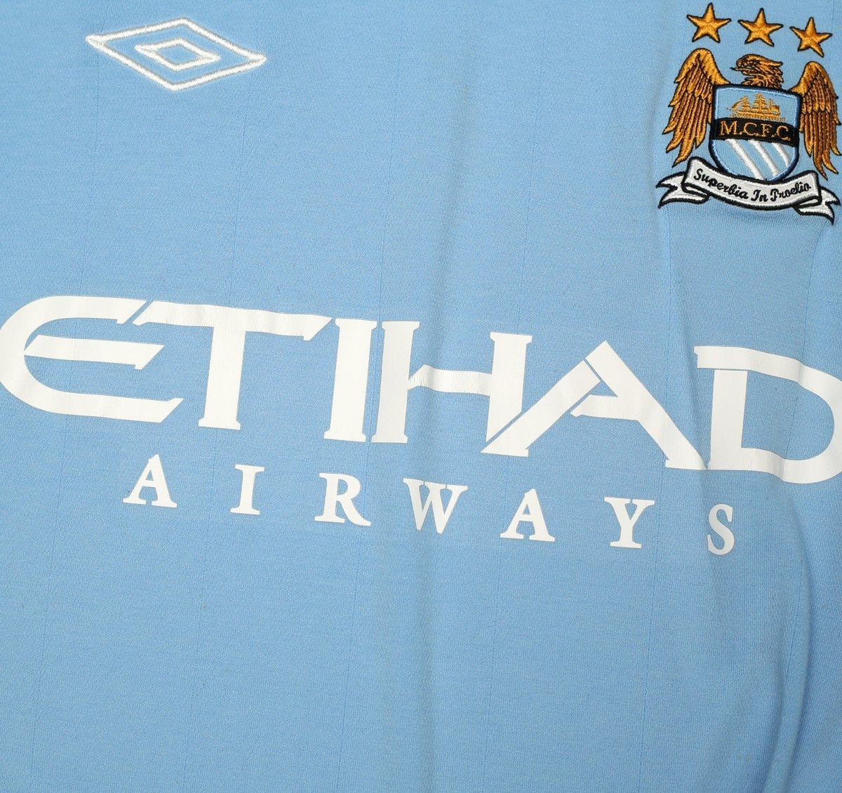 2010/11 TEVEZ #32 Manchester City Vintage Umbro Home Football Shirt (M/L) 42