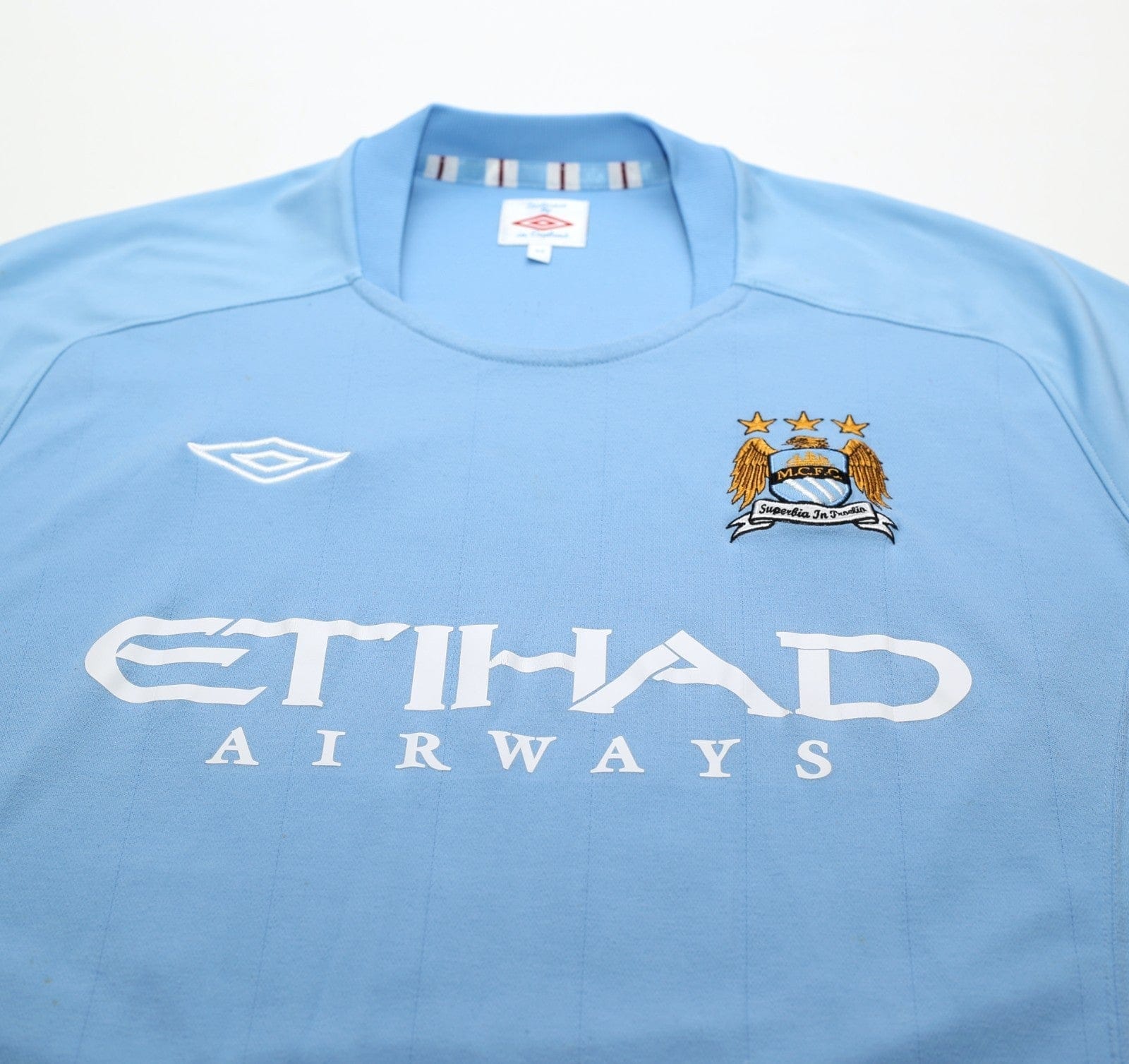 2010/11 TEVEZ #32 Manchester City Vintage Umbro Home Football Shirt (M/L) 42