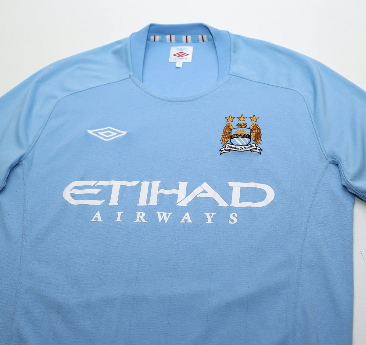 2010/11 TEVEZ #32 Manchester City Vintage Umbro Home Football Shirt (M/L) 42