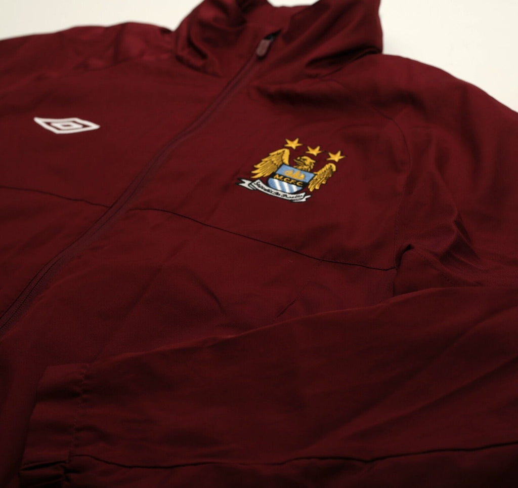 2010/12 MANCHESTER CITY Vintage Umbro Football Hooded Jacket (M)