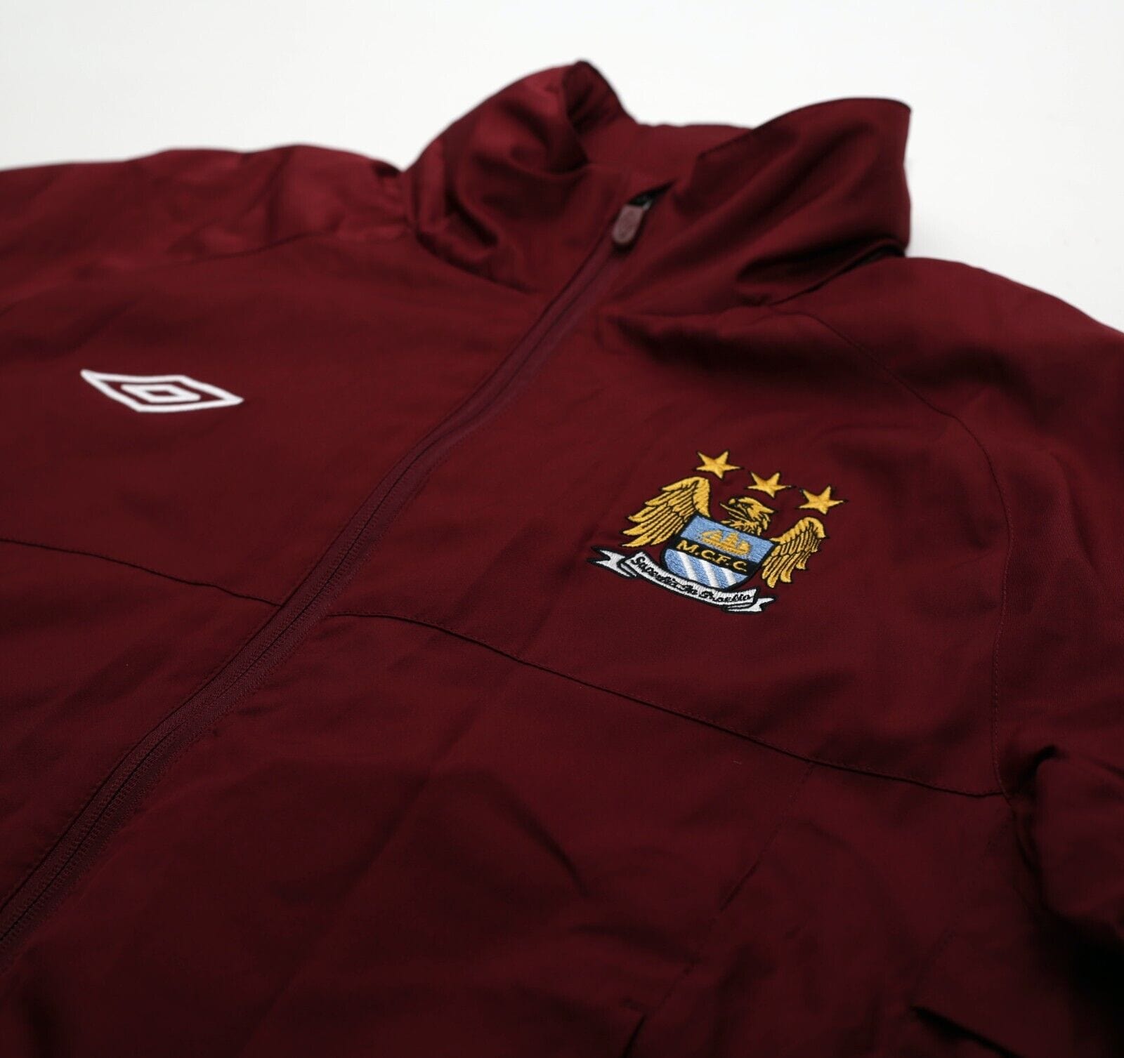 2010/12 MANCHESTER CITY Vintage Umbro Football Hooded Jacket (M)