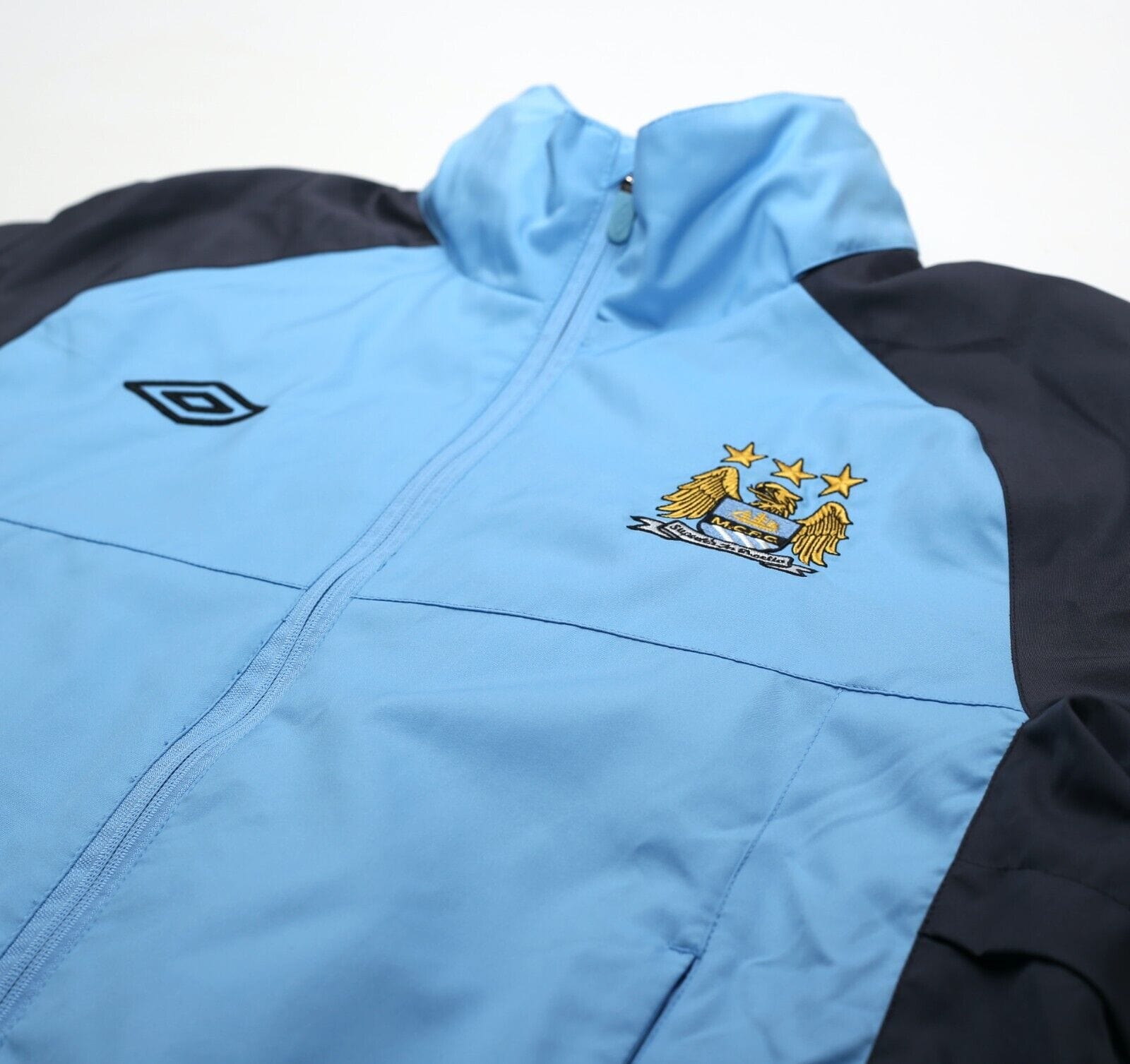 2010/12 MANCHESTER CITY Vintage Umbro Football Hooded Jacket (M)