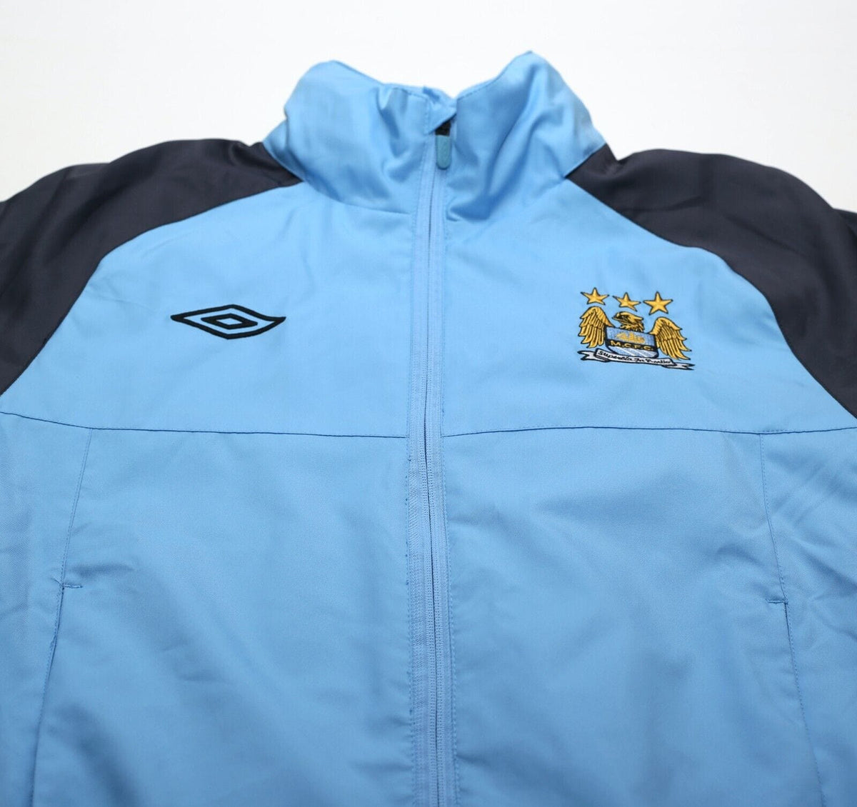 2010/12 MANCHESTER CITY Vintage Umbro Football Hooded Jacket (M)