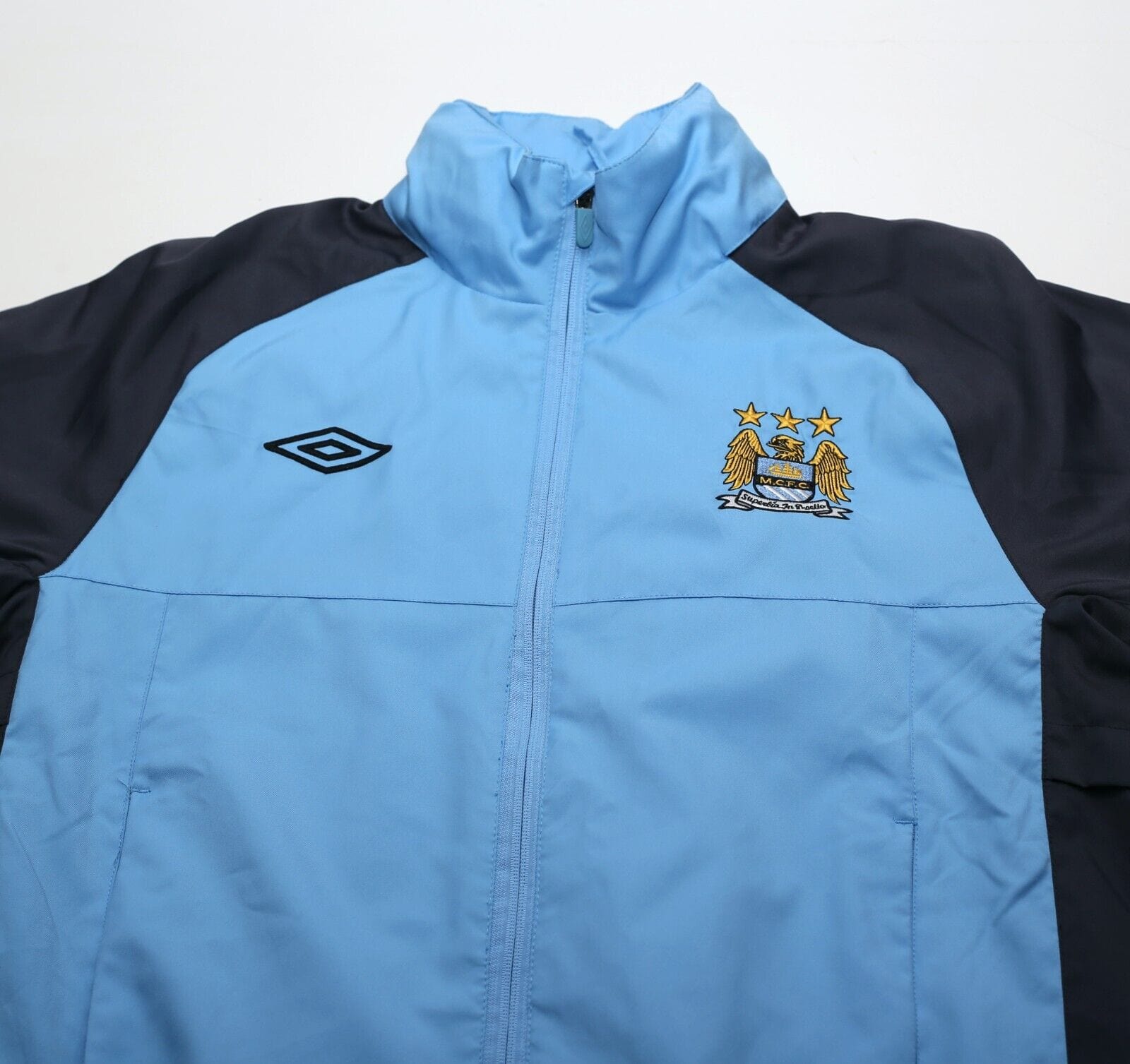 2010/12 MANCHESTER CITY Vintage Umbro Football Hooded Jacket (M)