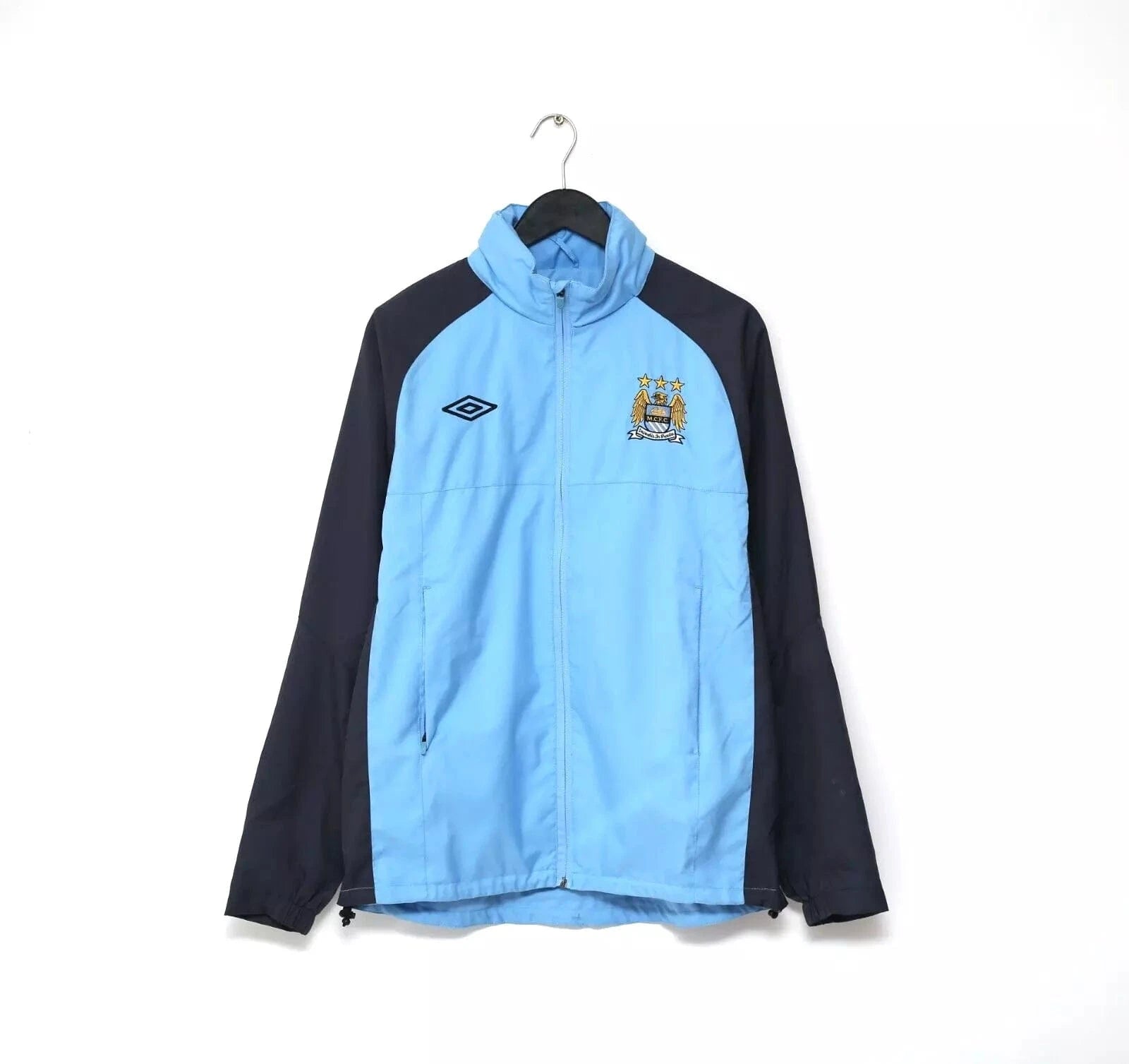 2010/12 MANCHESTER CITY Vintage Umbro Football Hooded Jacket (M)