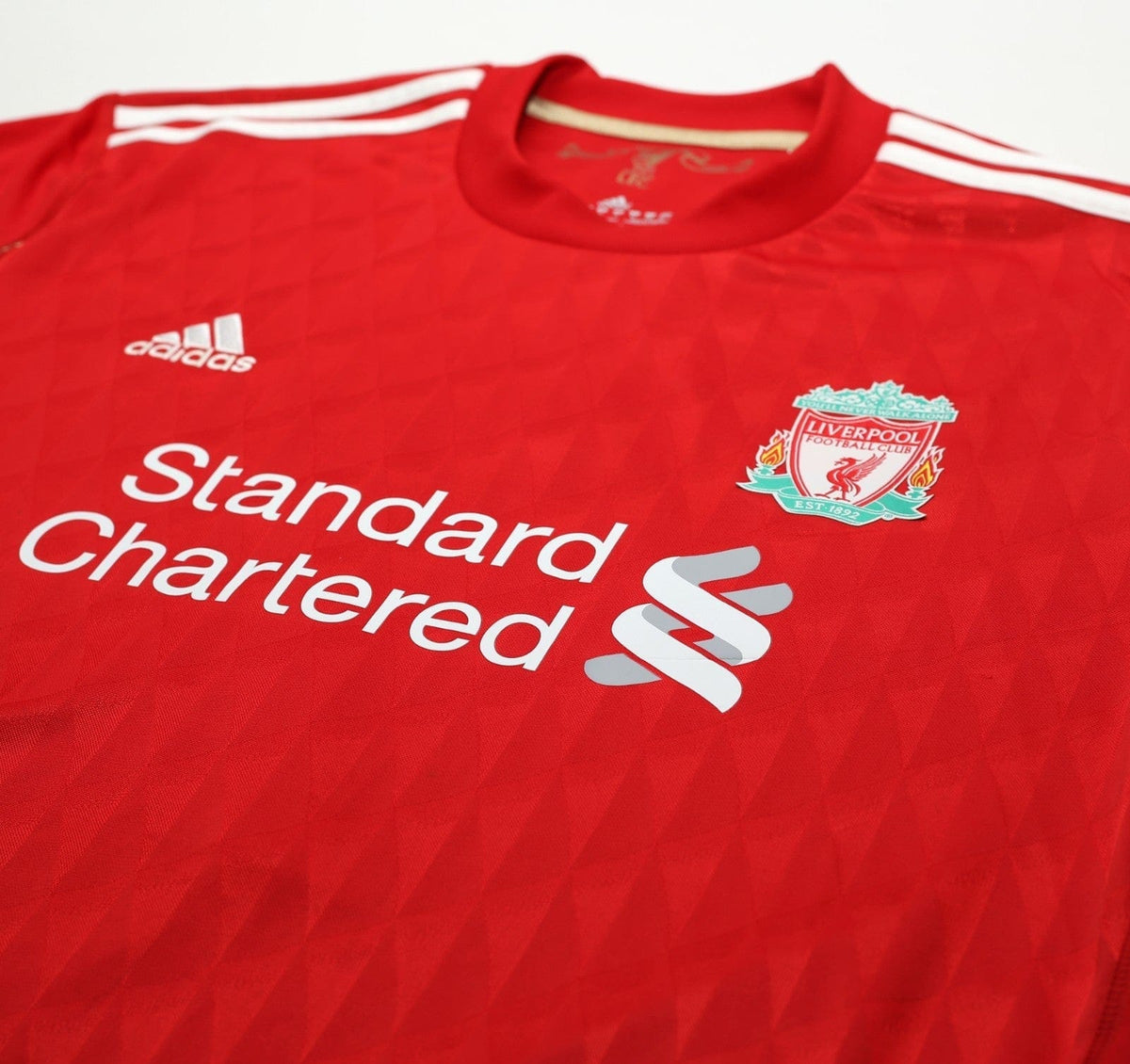 2010/12 SUAREZ #7 Liverpool Vintage adidas Home Football Shirt (XL)