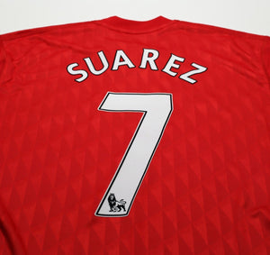 2010/12 SUAREZ #7 Liverpool Vintage adidas Home Football Shirt (XL)