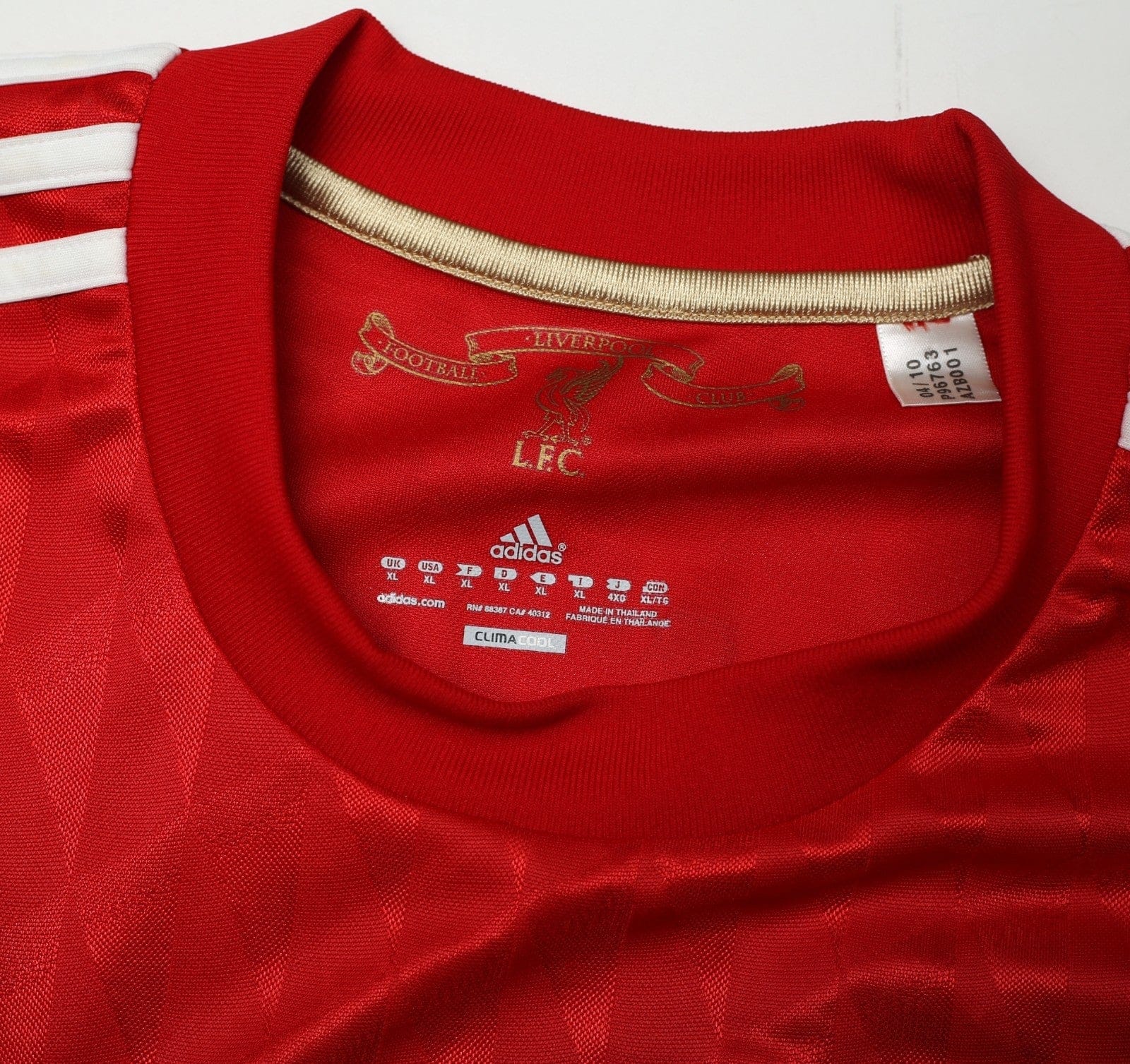 2010/12 SUAREZ #7 Liverpool Vintage adidas Home Football Shirt (XL)