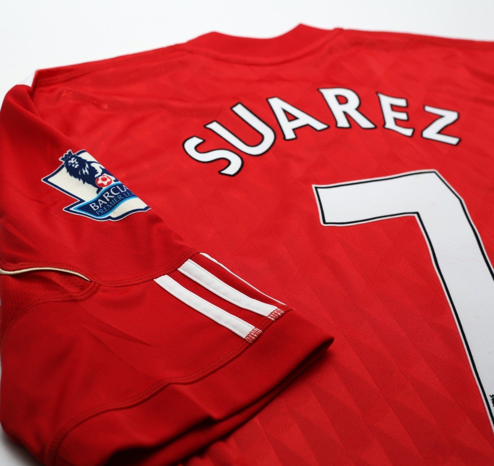 2010/12 SUAREZ #7 Liverpool Vintage adidas Home Football Shirt (XL)