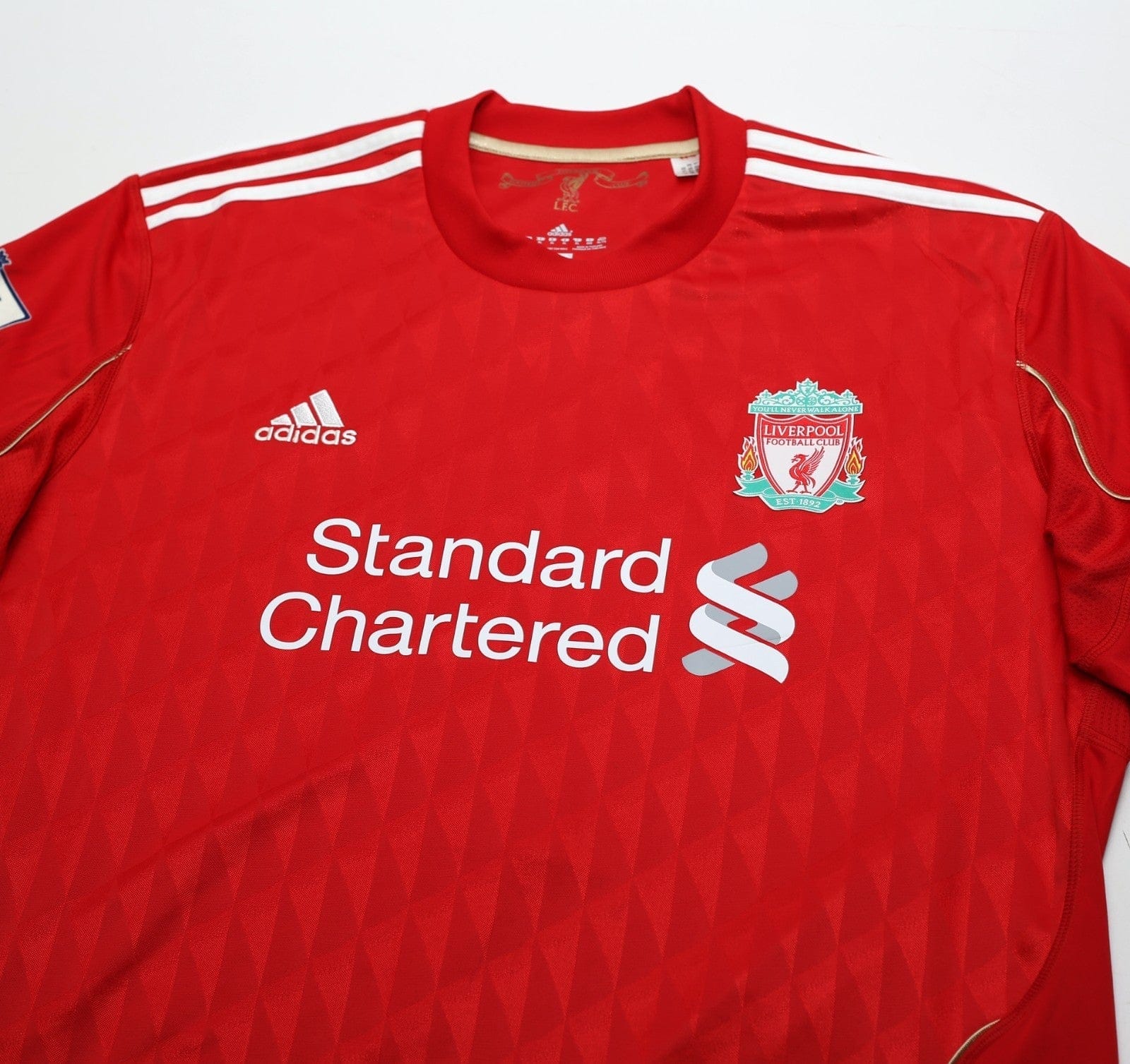 2010/12 SUAREZ #7 Liverpool Vintage adidas Home Football Shirt (XL)