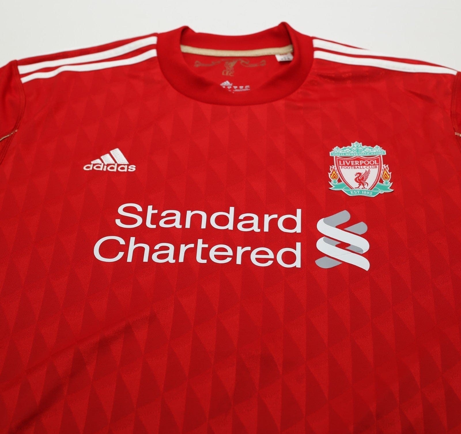 2010/12 SUAREZ #7 Liverpool Vintage adidas Home Football Shirt (XL)