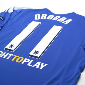 2011/12 Drogba #11 Chelsea Vintage adidas CL Home Football Shirt (L)