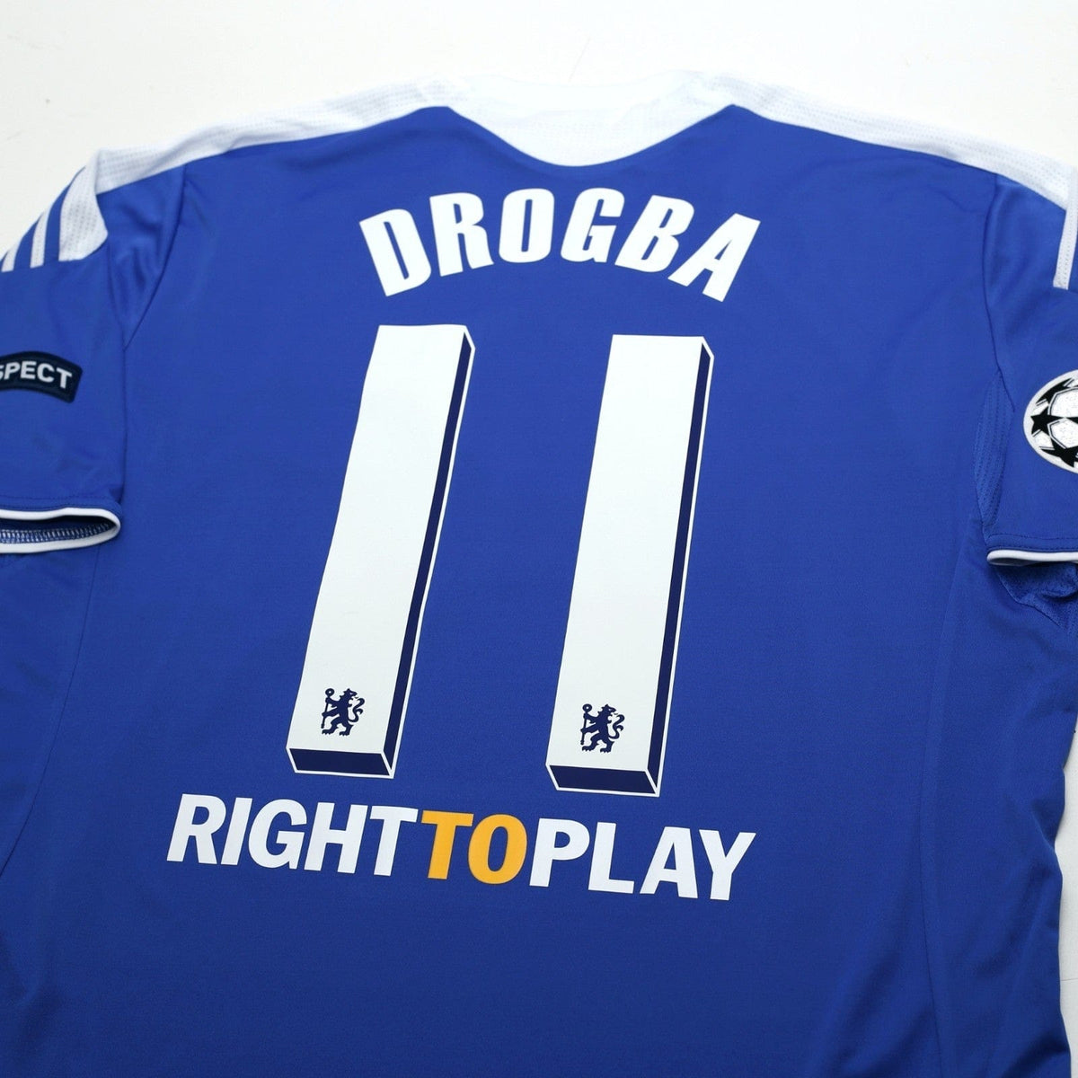 2011/12 Drogba #11 Chelsea Vintage adidas CL Home Football Shirt (L)