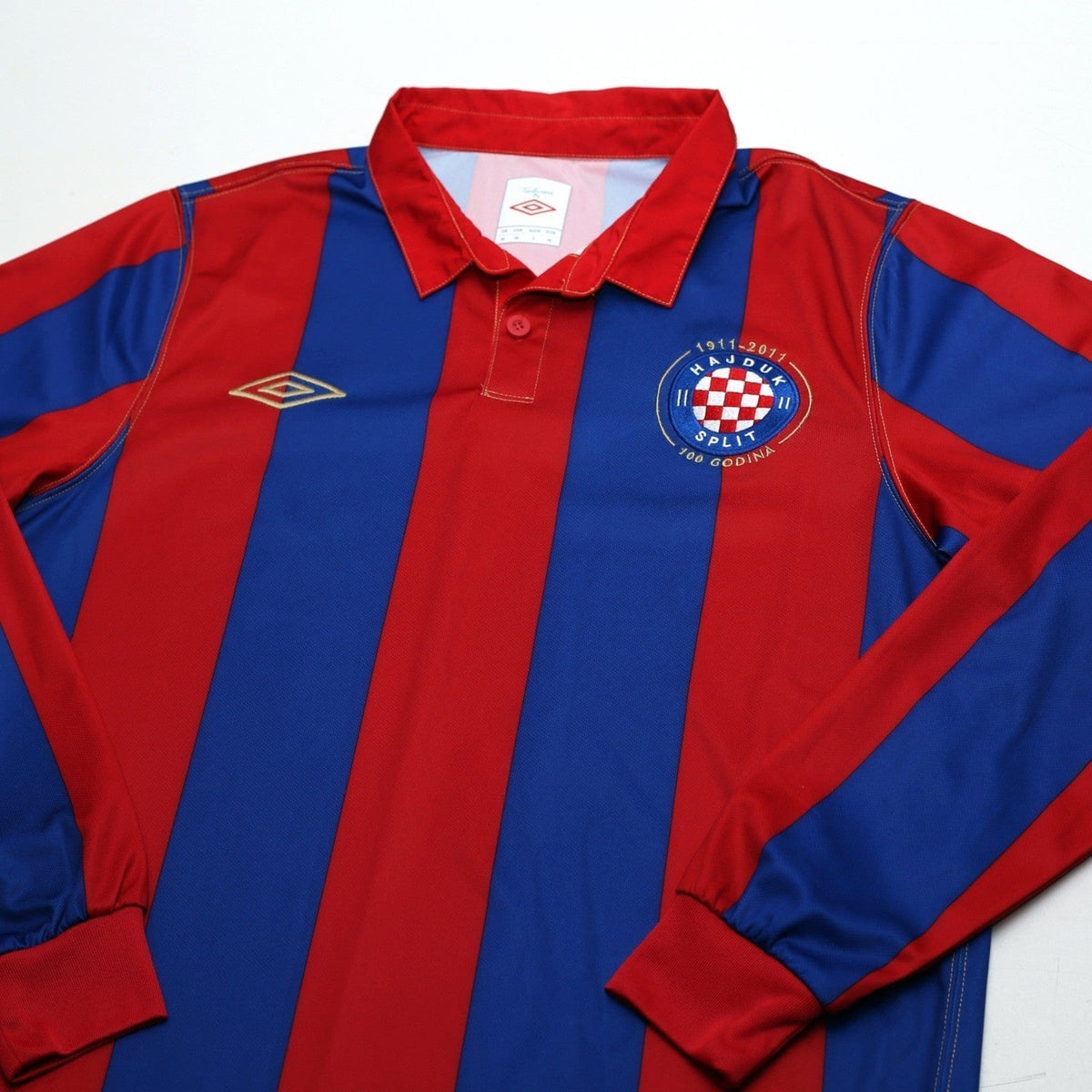 2011/12 Hajduk Split Vintage Umbro Centenary Long Sleeve Away Football Shirt (M)