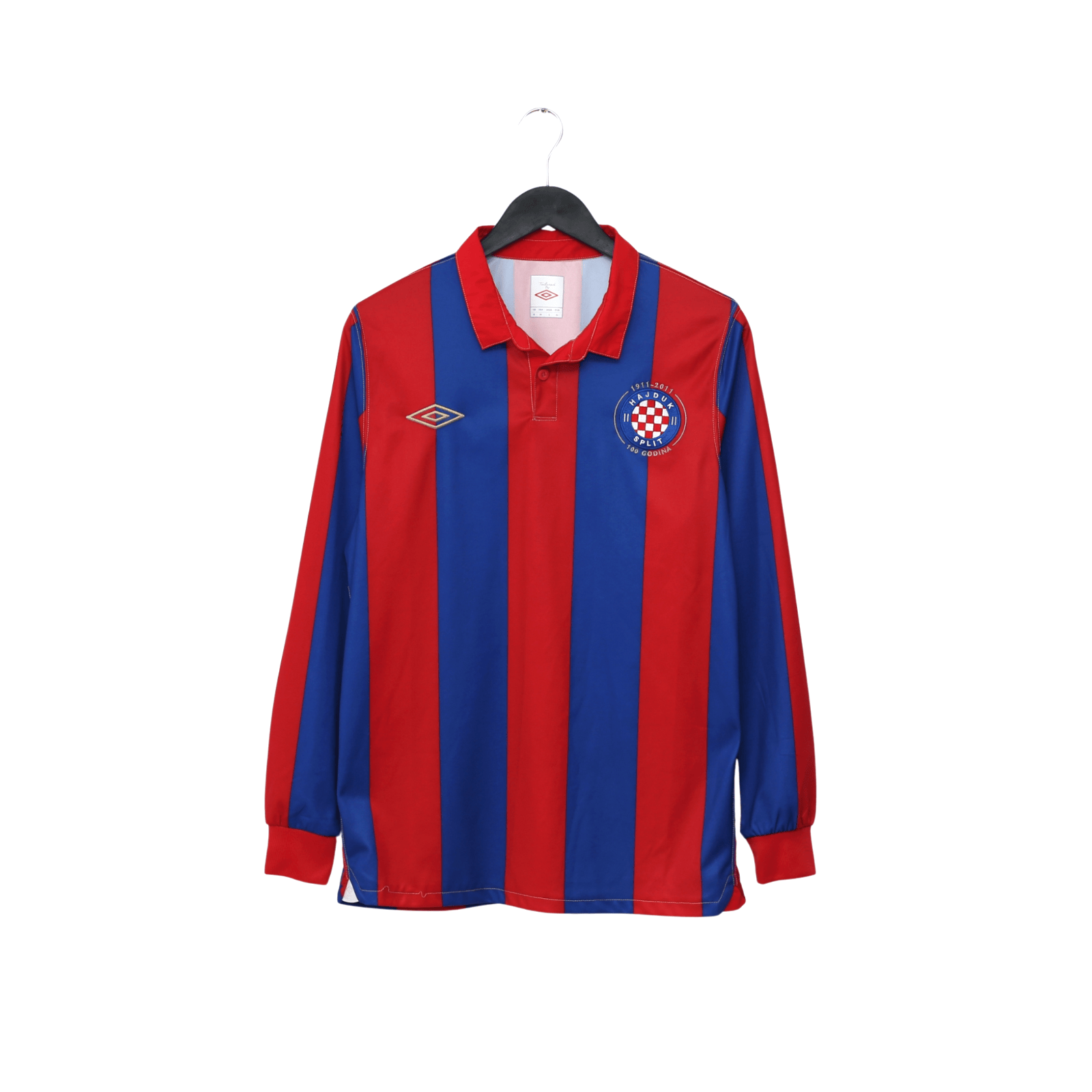 2011/12 Hajduk Split Vintage Umbro Centenary Long Sleeve Away Football Shirt (M)