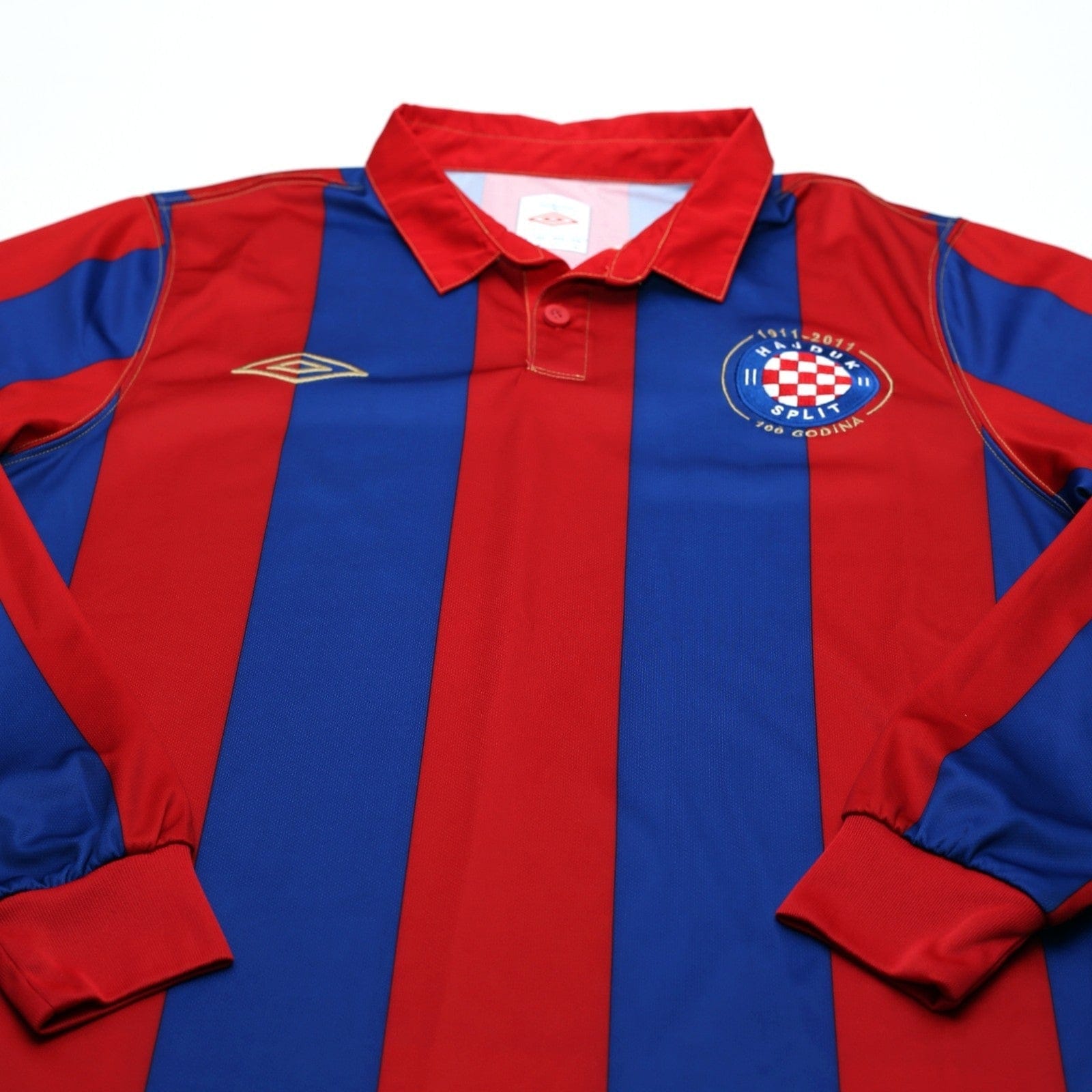2011/12 Hajduk Split Vintage Umbro Centenary Long Sleeve Away Football Shirt (M)