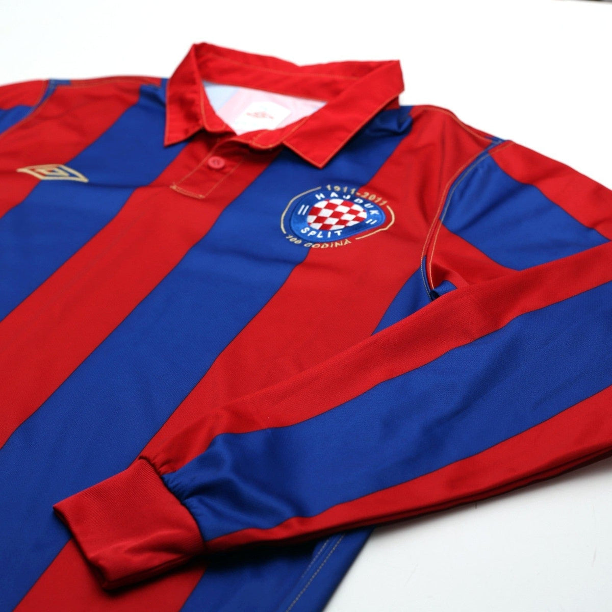 2011/12 Hajduk Split Vintage Umbro Centenary Long Sleeve Away Football Shirt (M)