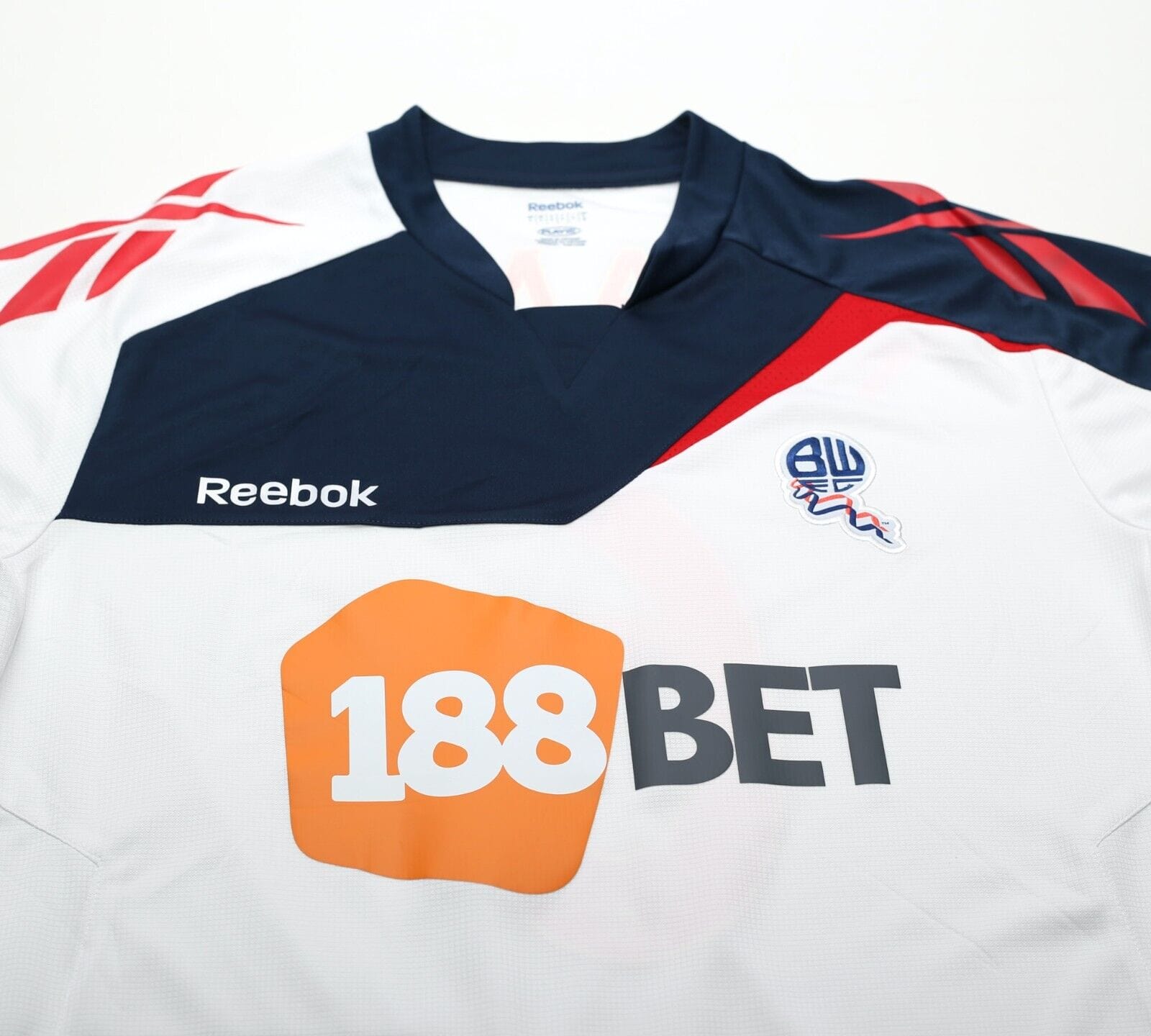 2011/12 MUAMBA #6 Bolton Wanderers Vintage Reebok Home Football Shirt (M/L)