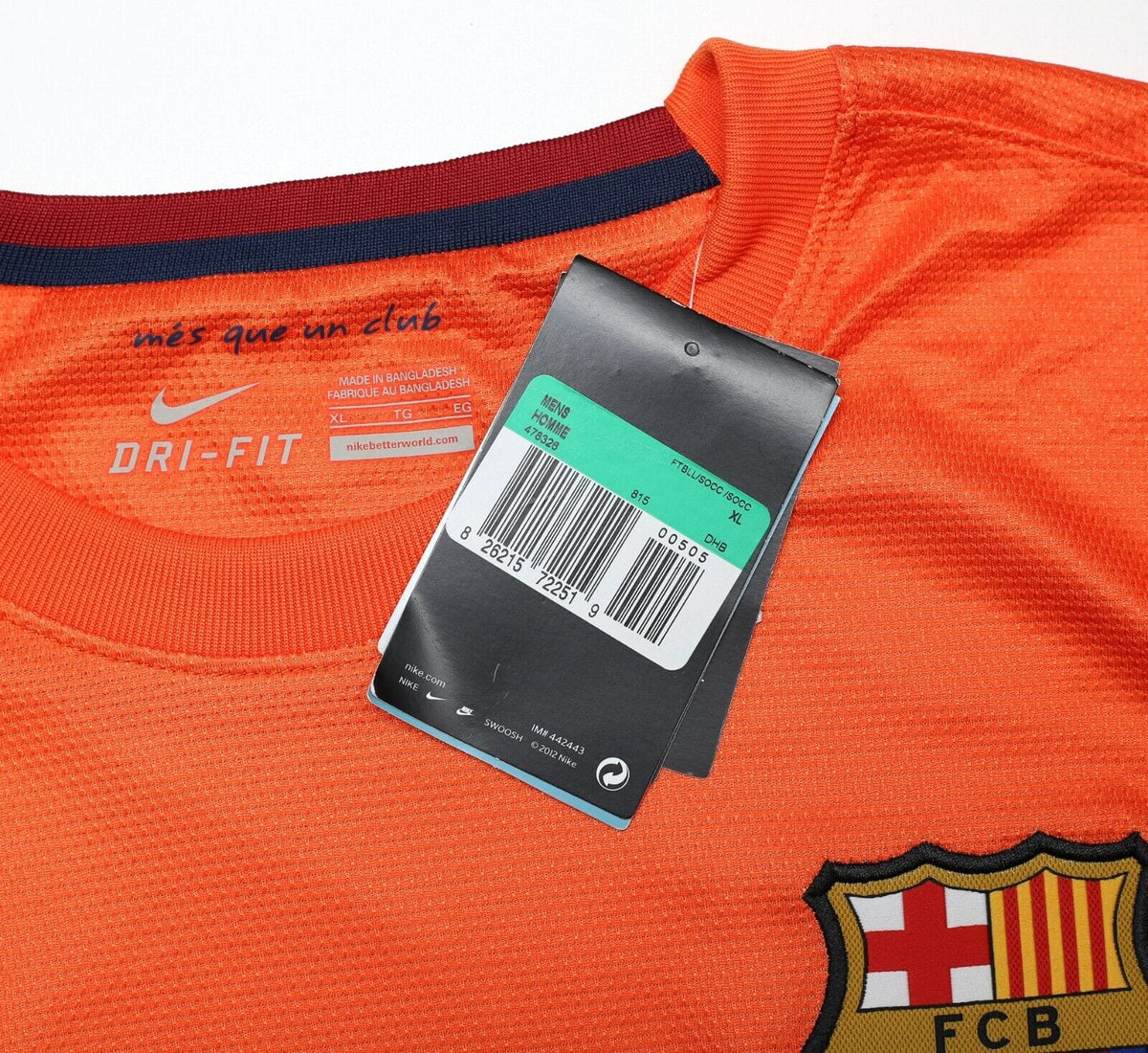 2012/13 BARCELONA Vintage Nike Away Football Shirt Jersey (XL) BNWT