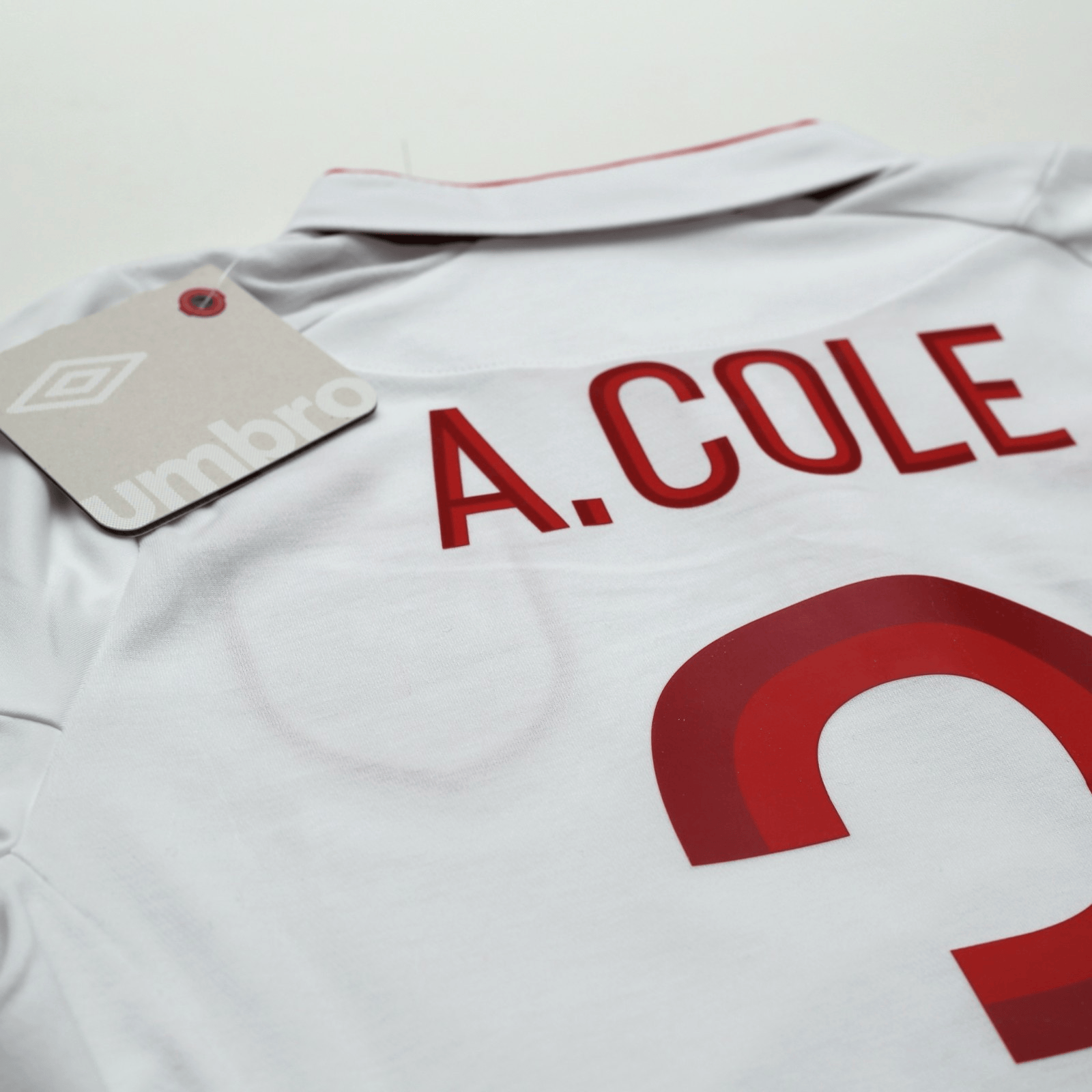 2012/13 Cole #3 England Vintage Umbro Home Football Shirt (38) 100th Cap BNWT